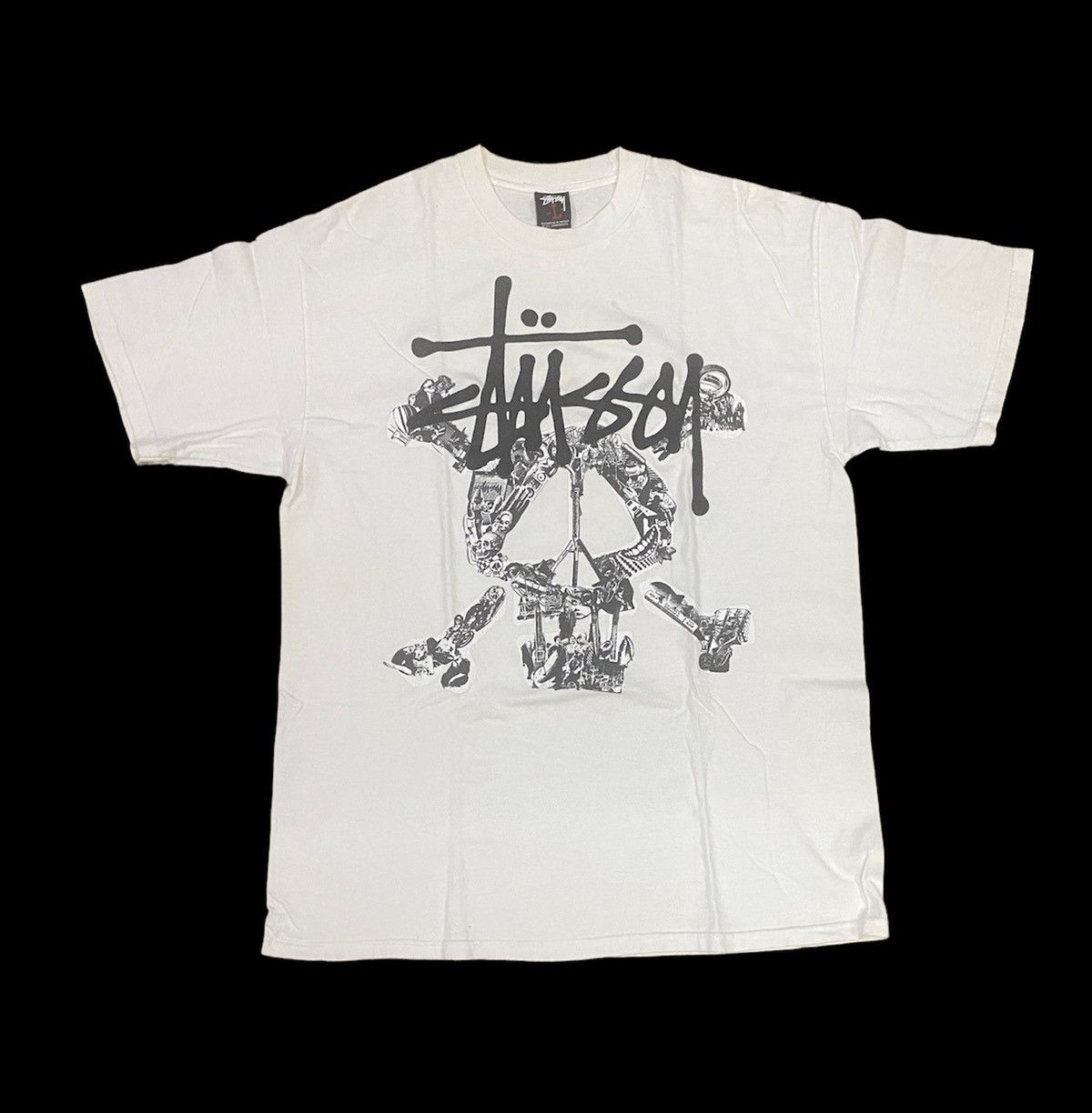 image of Skulls x Stussy Vintage Stussy Skull Art in White, Men's (Size Large)