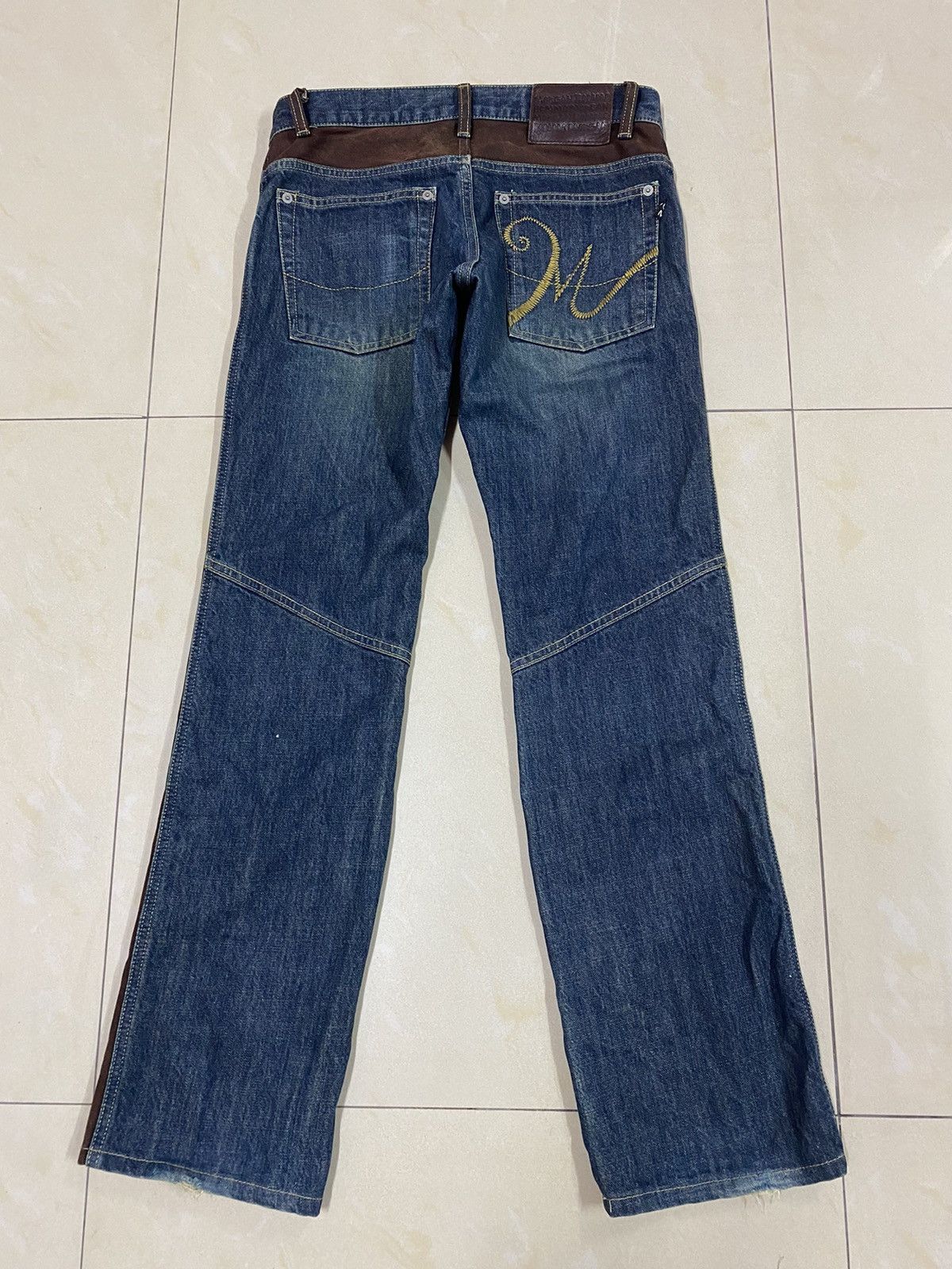 Japanese Brand × KMRii × Morgan Homme Japanese Brand Morgan Homme Suede Leather Denim Size US 30 / EU 46 - 2 Thumbnail