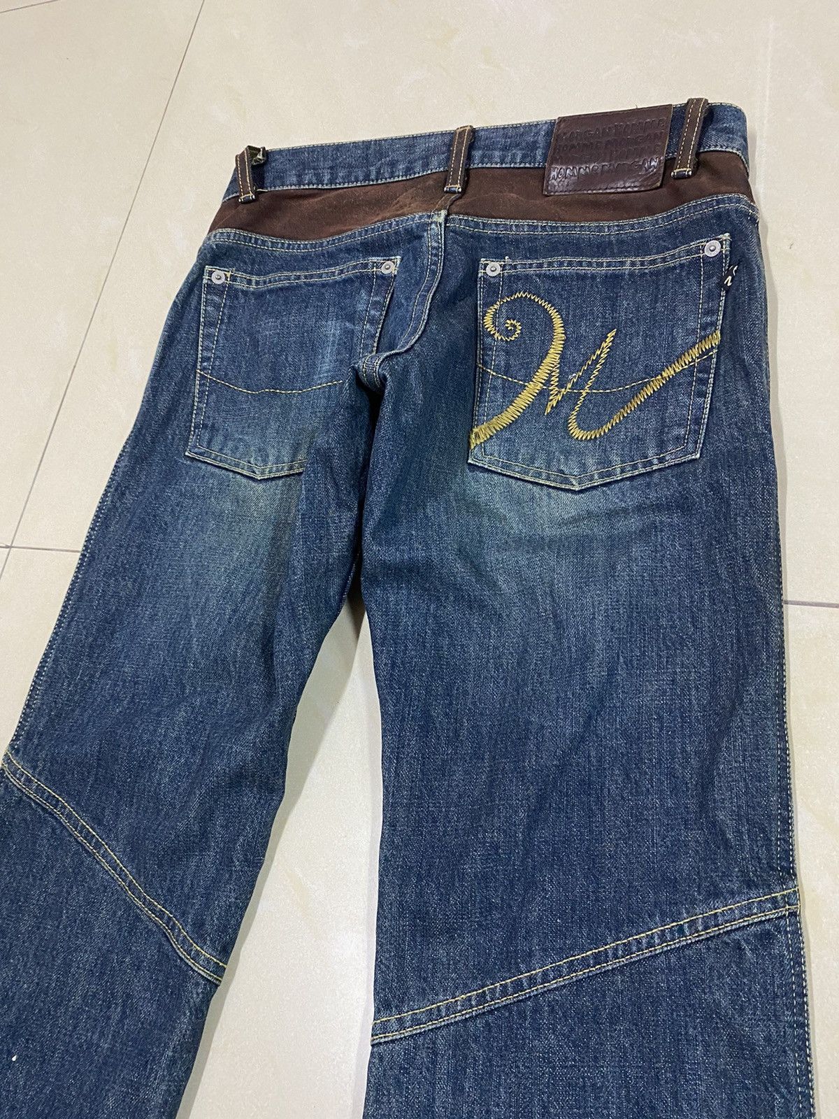 Japanese Brand × KMRii × Morgan Homme Japanese Brand Morgan Homme Suede Leather Denim Size US 30 / EU 46 - 3 Thumbnail