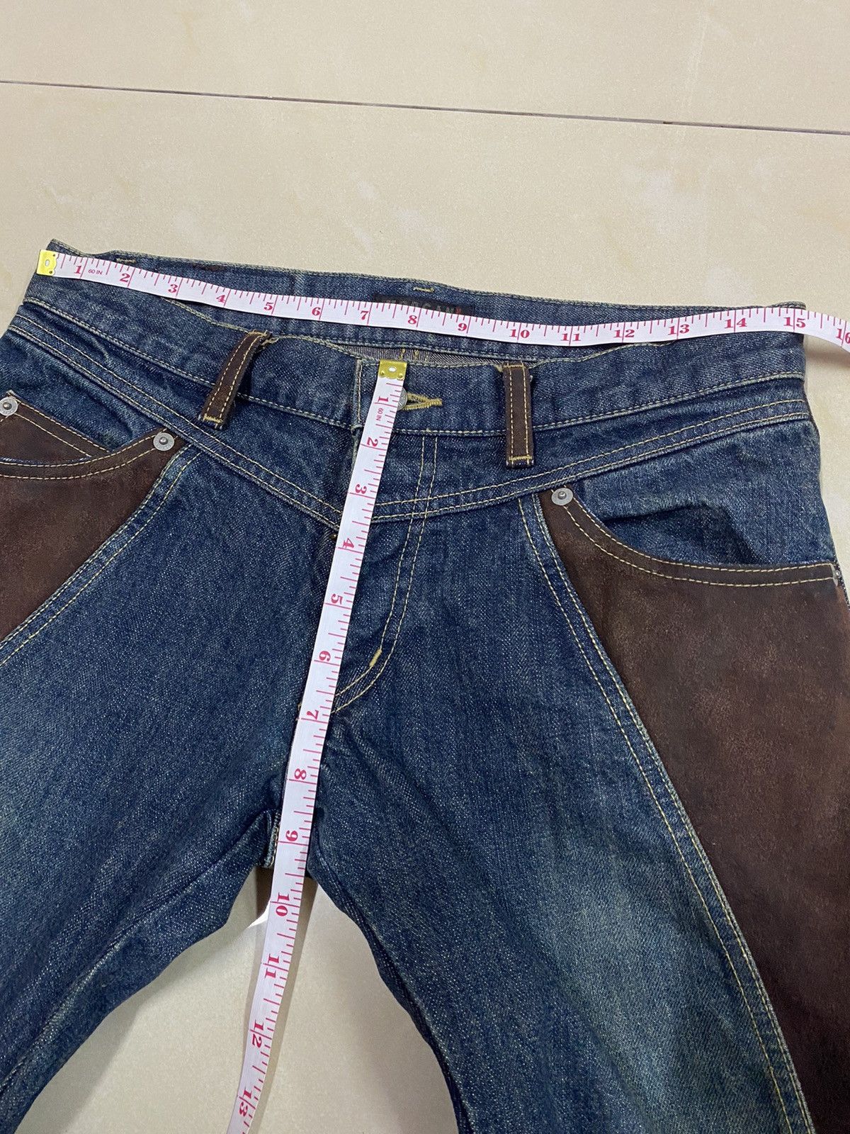 Japanese Brand × KMRii × Morgan Homme Japanese Brand Morgan Homme Suede Leather Denim Size US 30 / EU 46 - 11 Thumbnail