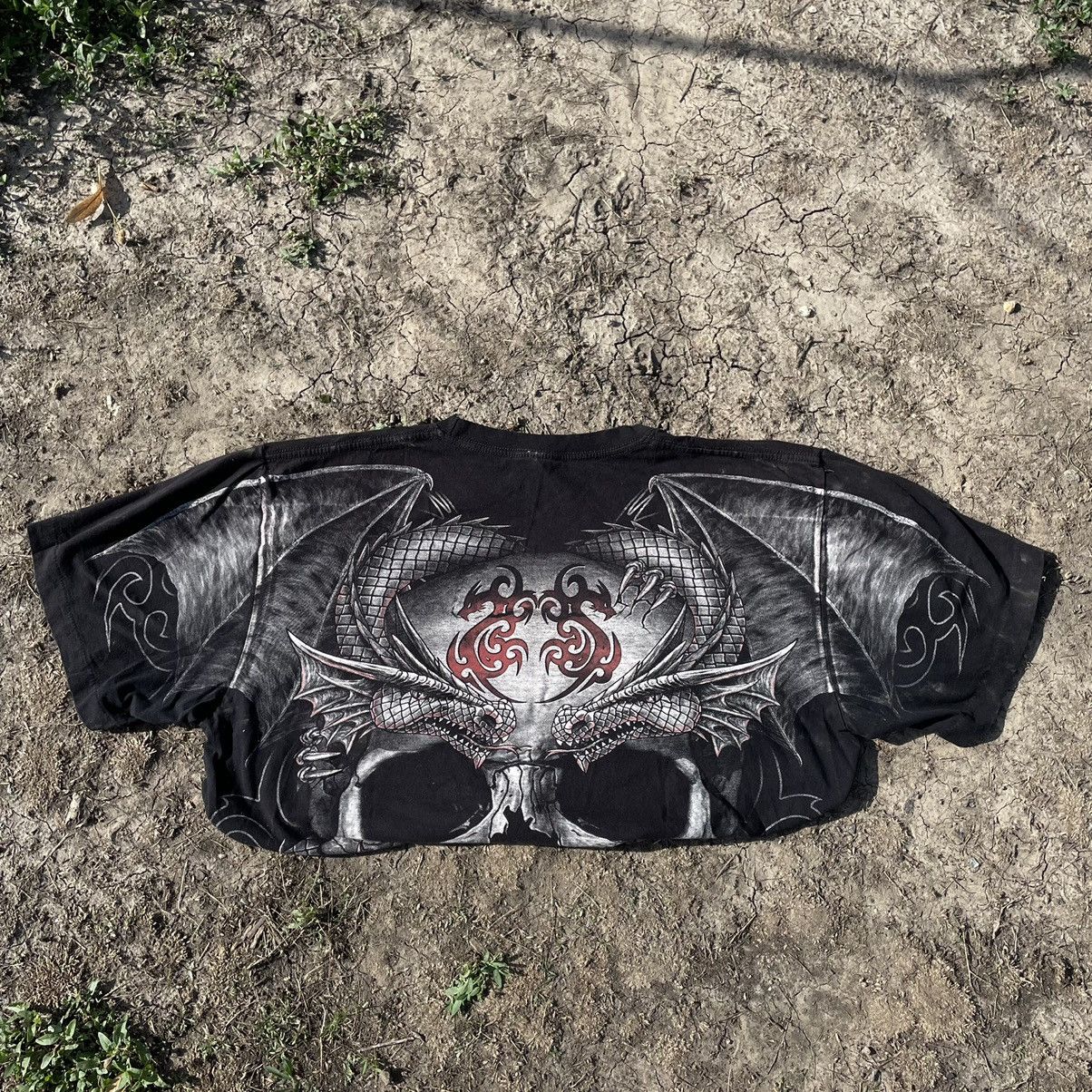 Vintage Vintage 90s Graphic Tee Skull All Over Print Horror Grunge L Size US L / EU 52-54 / 3 - 4 Thumbnail