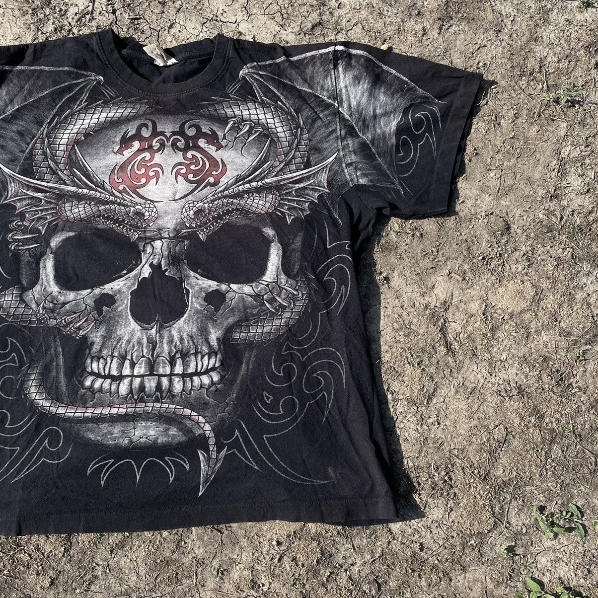Vintage Vintage 90s Graphic Tee Skull All Over Print Horror Grunge L Size US L / EU 52-54 / 3 - 3 Thumbnail