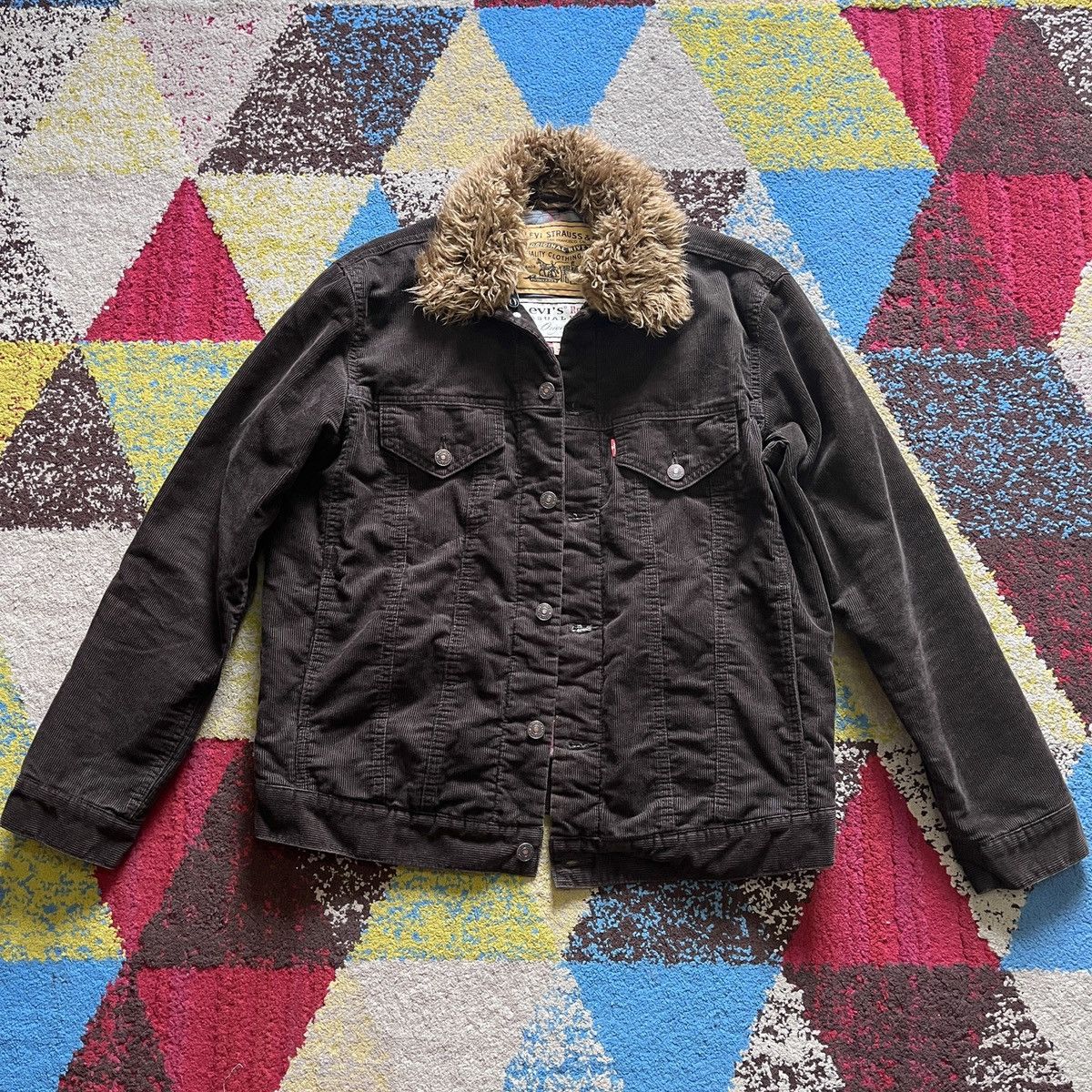 Levi's Levi's Denim Corduroy Trucker Jacket Red Tab Size US L / EU 52-54 / 3 - 14 Thumbnail