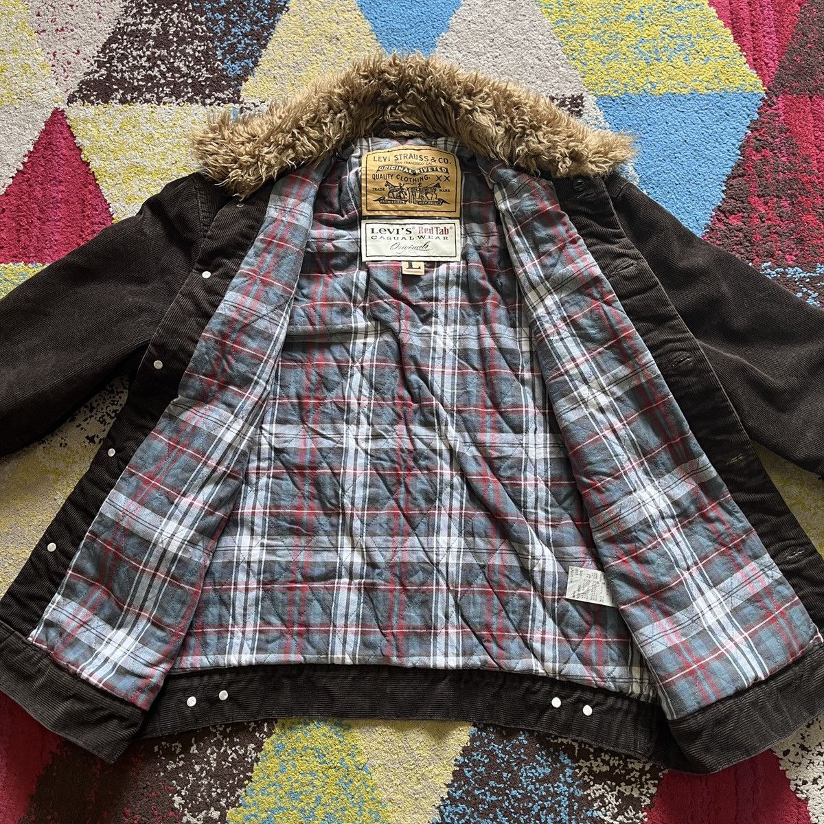 Levi's Levi's Denim Corduroy Trucker Jacket Red Tab Size US L / EU 52-54 / 3 - 10 Thumbnail