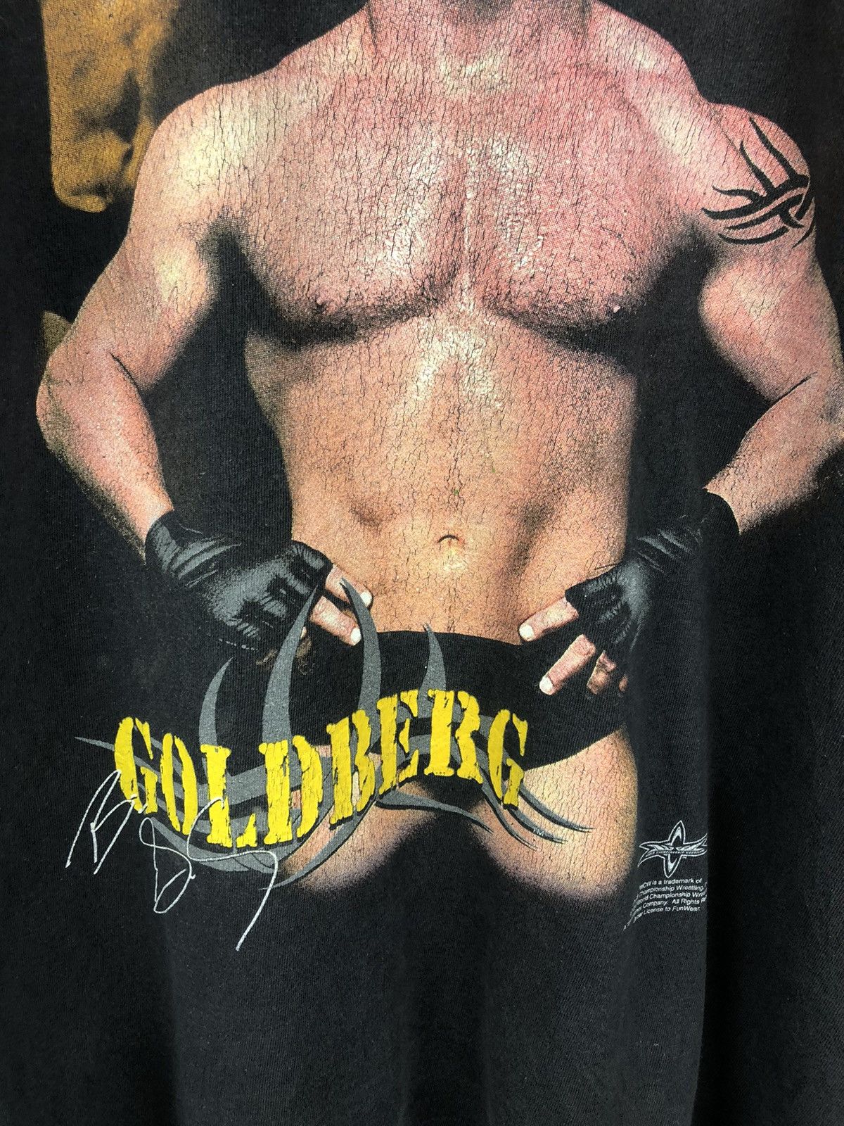 Vintage Vintage 90's Goldberg WCW WWF T-Shirt Size US L / EU 52-54 / 3 - 4 Thumbnail
