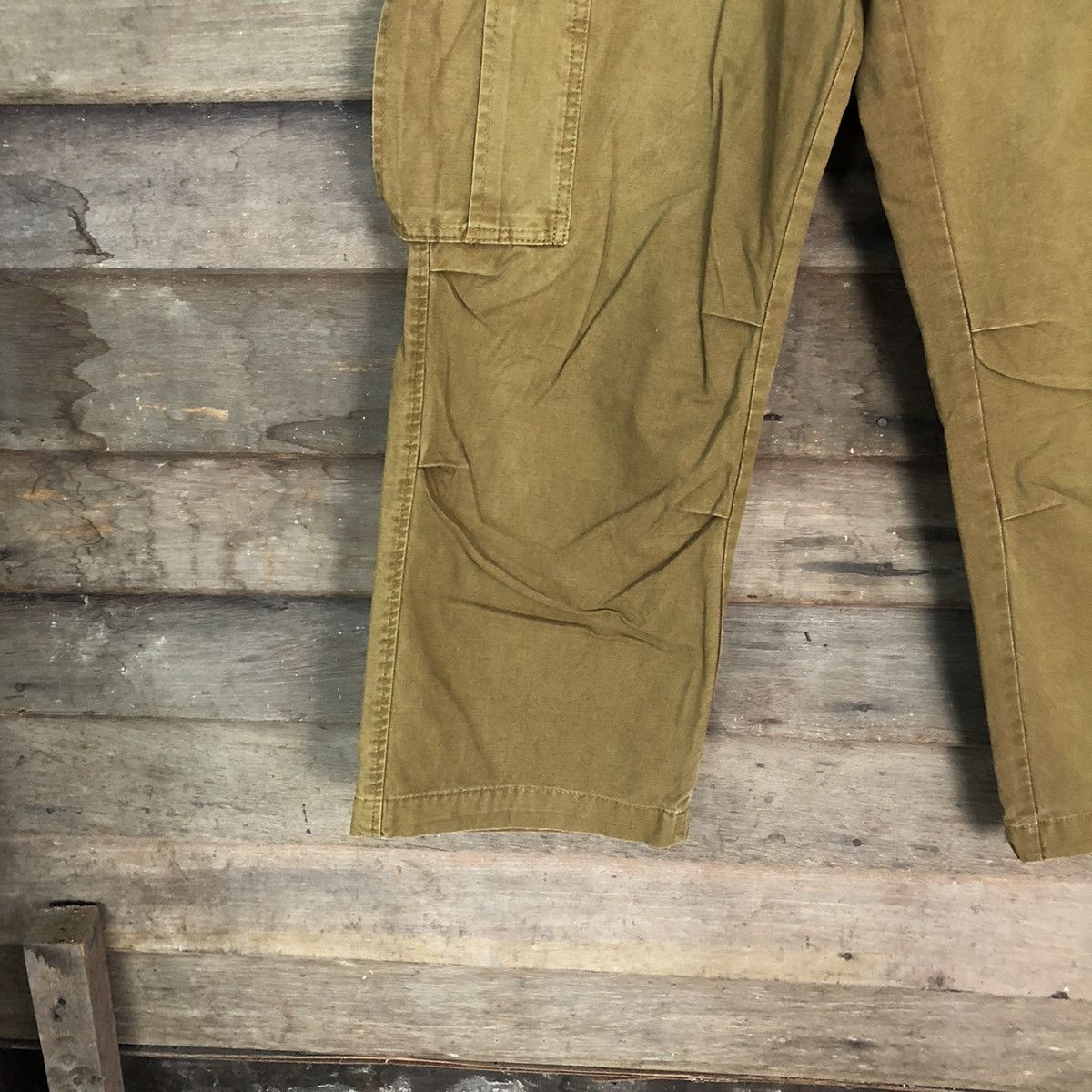 Japanese Brand DL Uniqlo Mustard Brown Cargo Multipocket Pants #1893 Size US 33 - 8 Thumbnail
