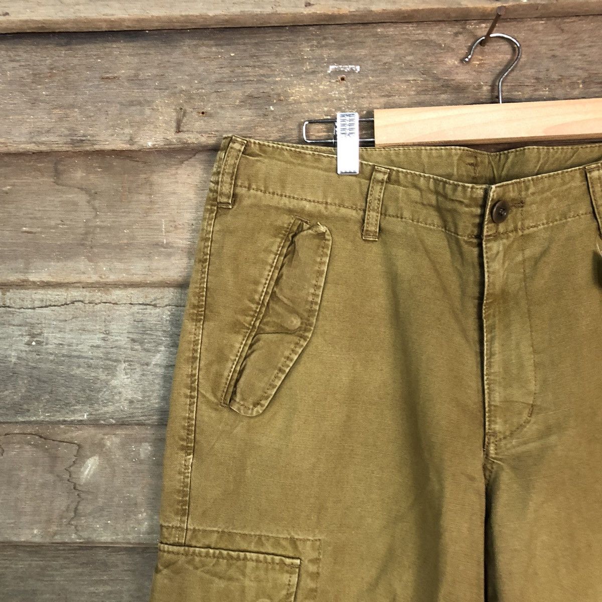 Japanese Brand DL Uniqlo Mustard Brown Cargo Multipocket Pants #1893 Size US 33 - 4 Thumbnail