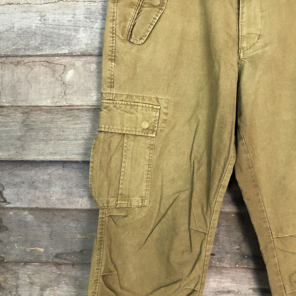 Japanese Brand DL Uniqlo Mustard Brown Cargo Multipocket Pants #1893 Size US 33 - 6 Thumbnail