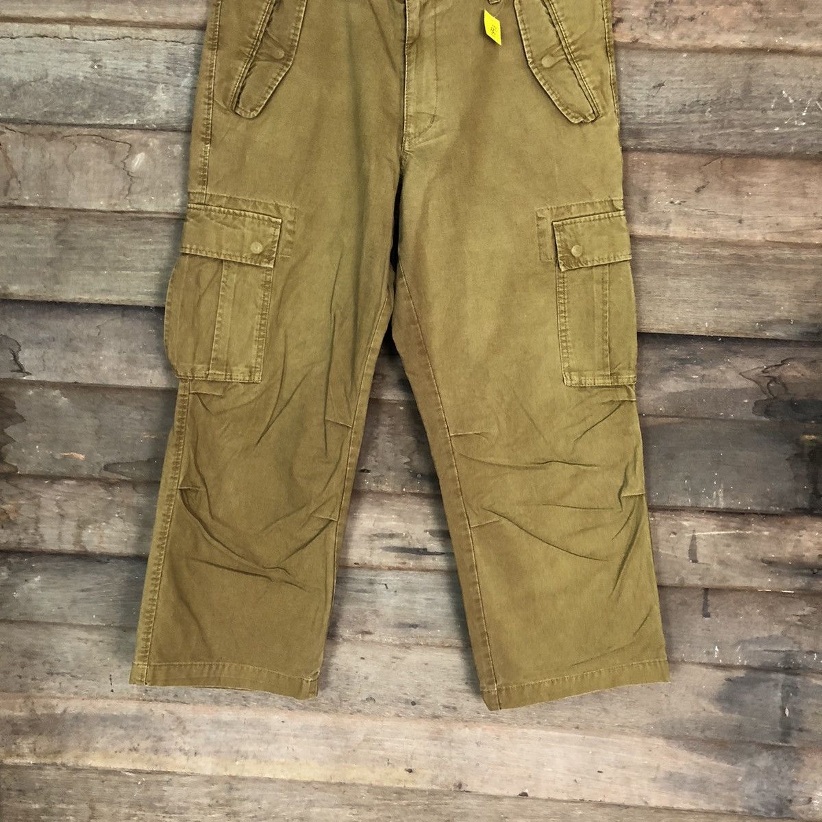 Japanese Brand DL Uniqlo Mustard Brown Cargo Multipocket Pants #1893 Size US 33 - 3 Thumbnail