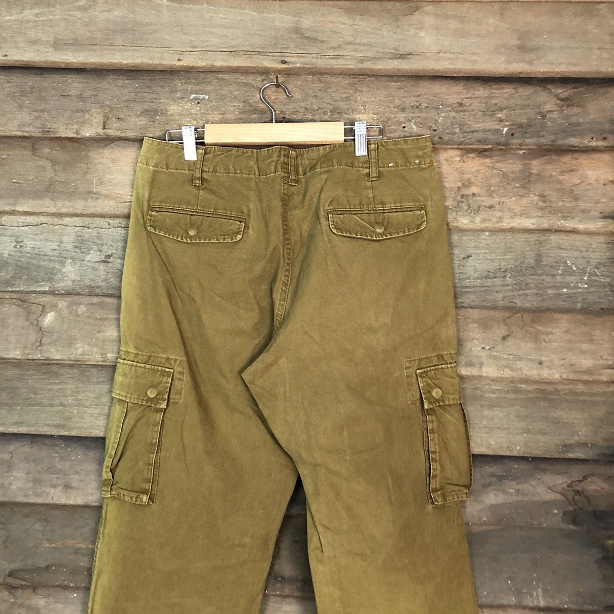 Japanese Brand DL Uniqlo Mustard Brown Cargo Multipocket Pants #1893 Size US 33 - 12 Thumbnail
