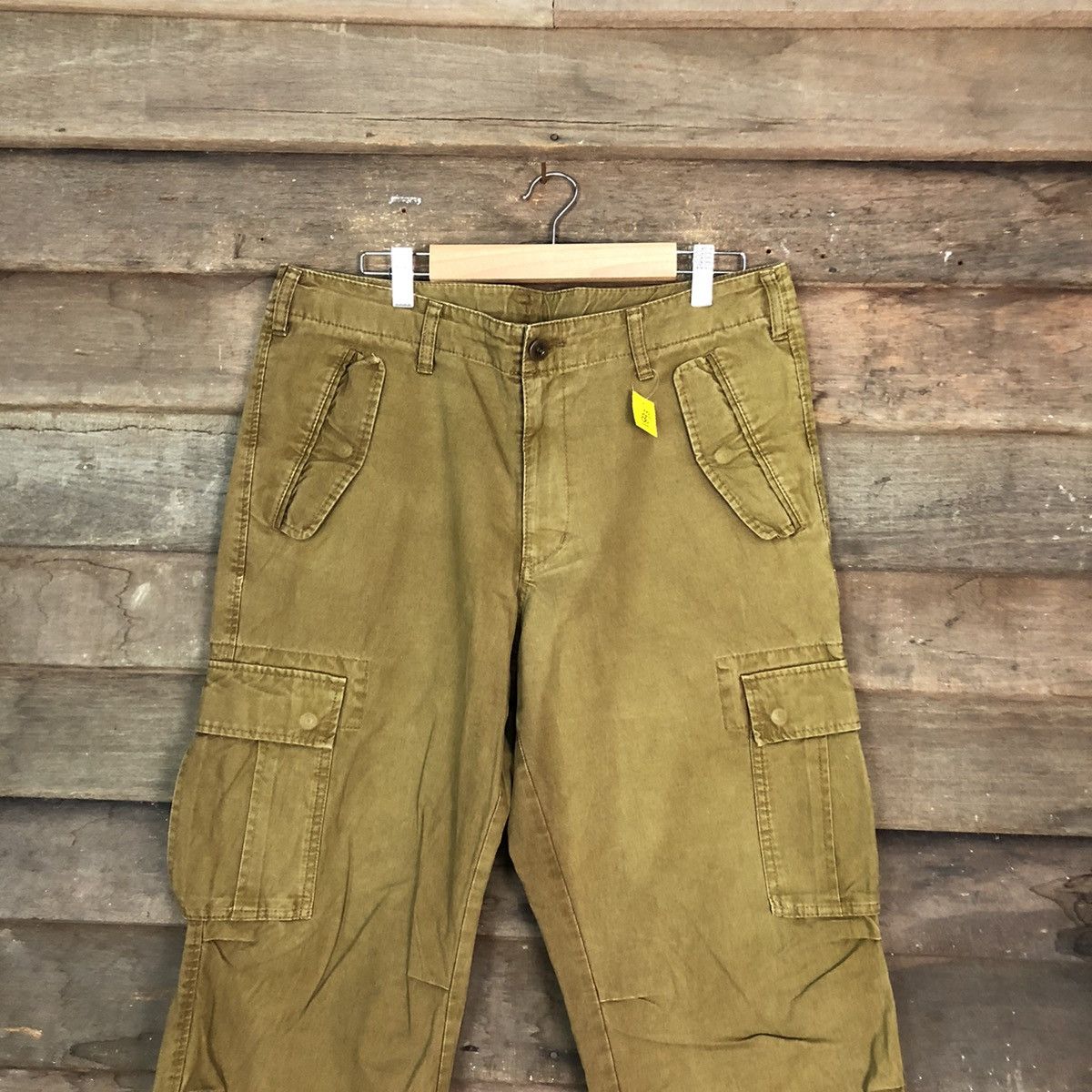 Japanese Brand DL Uniqlo Mustard Brown Cargo Multipocket Pants #1893 Size US 33 - 2 Thumbnail