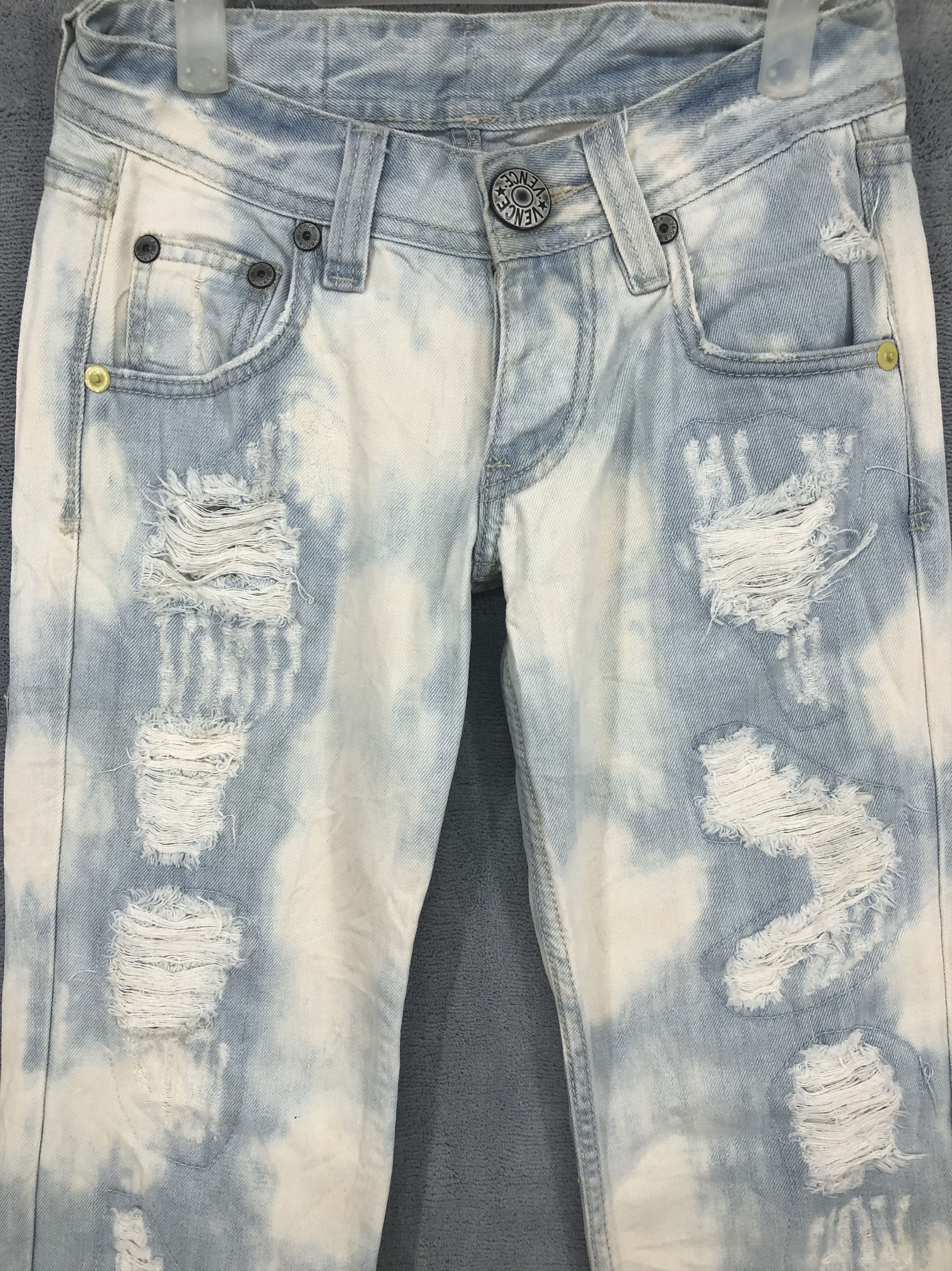 Japanese Brand × Jean Vence Bleach Distressed Denim Women Jeans 28x30 Size 28" / US 6 / IT 42 - 3 Thumbnail