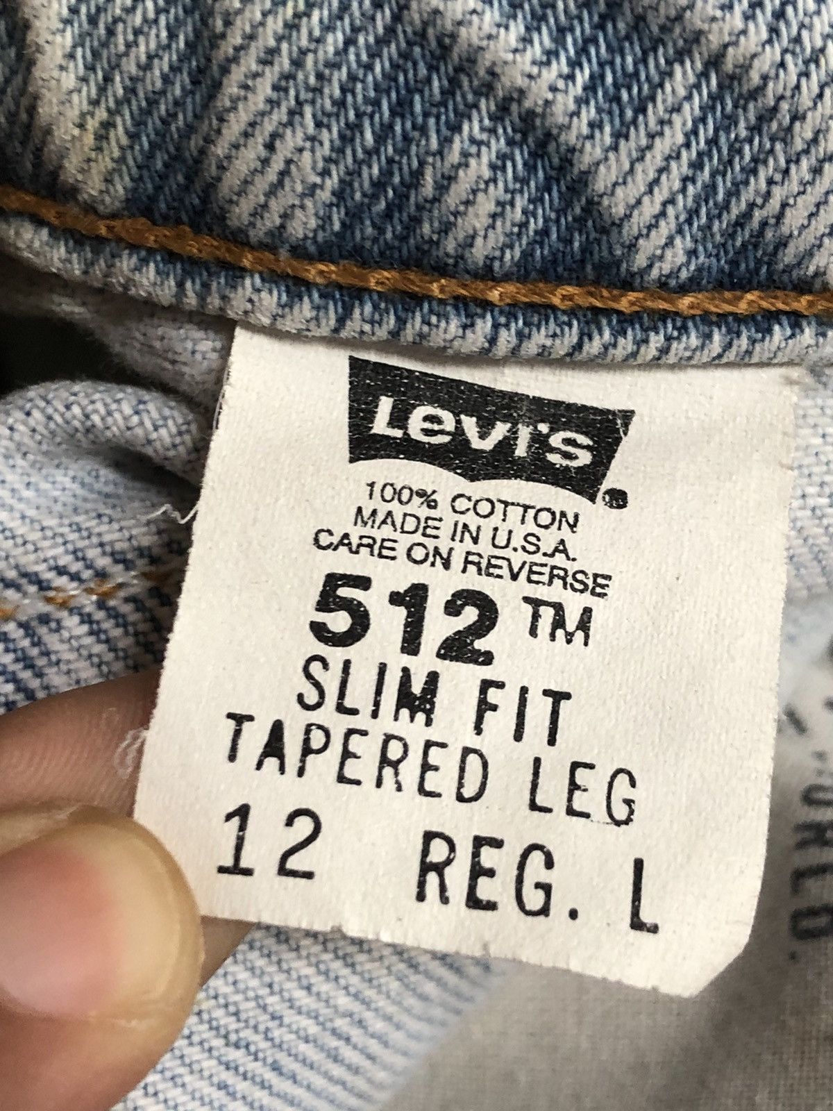 Jean × Levi's × Vintage Vintage 90s Levis 512 Slim Fit Tapered Leg Jean L49 Size US 30 / EU 46 - 14 Thumbnail