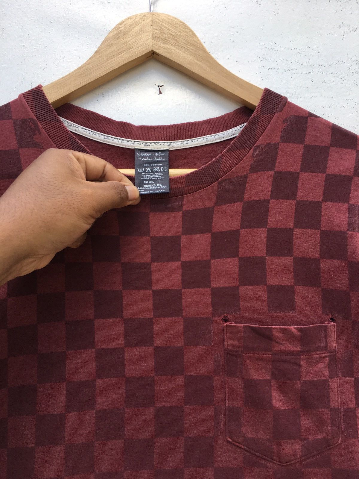Number (N)ine Rare Number (N)ine Checkered Distressed T-Shirt Size US S / EU 44-46 / 1 - 8 Thumbnail