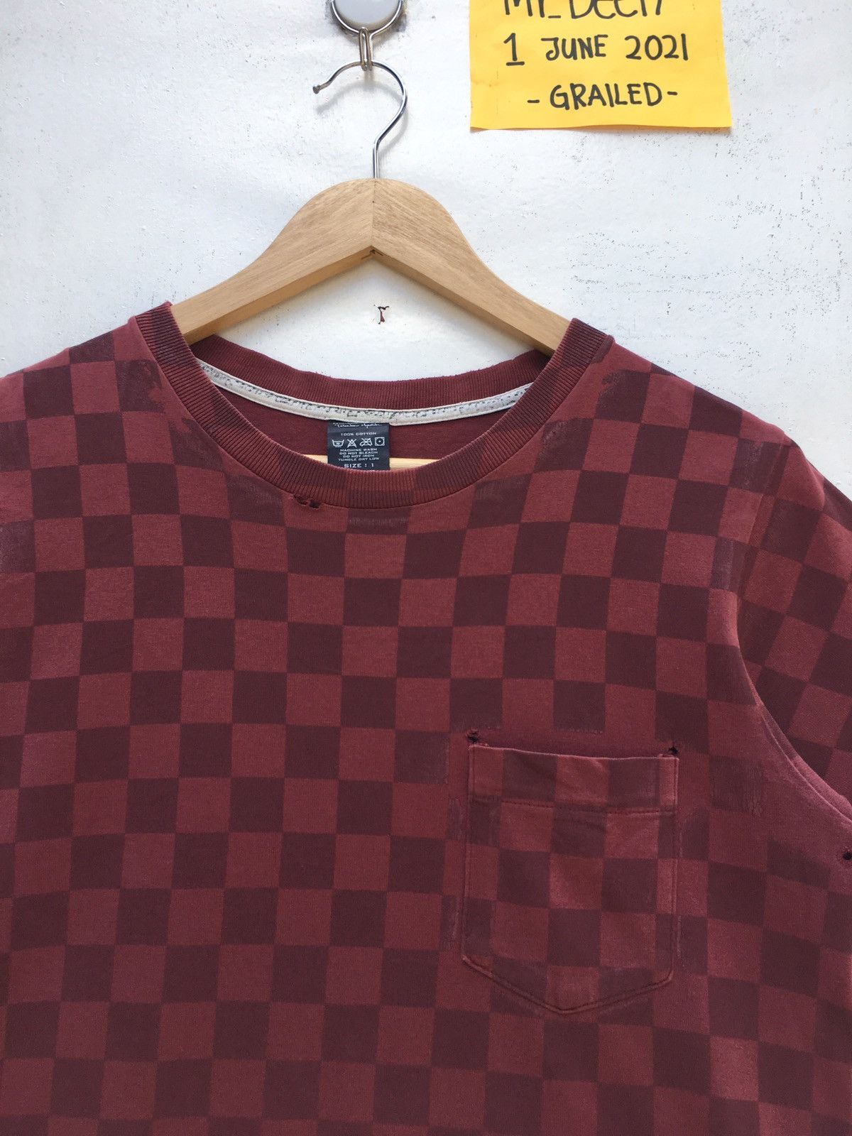 Number (N)ine Rare Number (N)ine Checkered Distressed T-Shirt Size US S / EU 44-46 / 1 - 6 Thumbnail