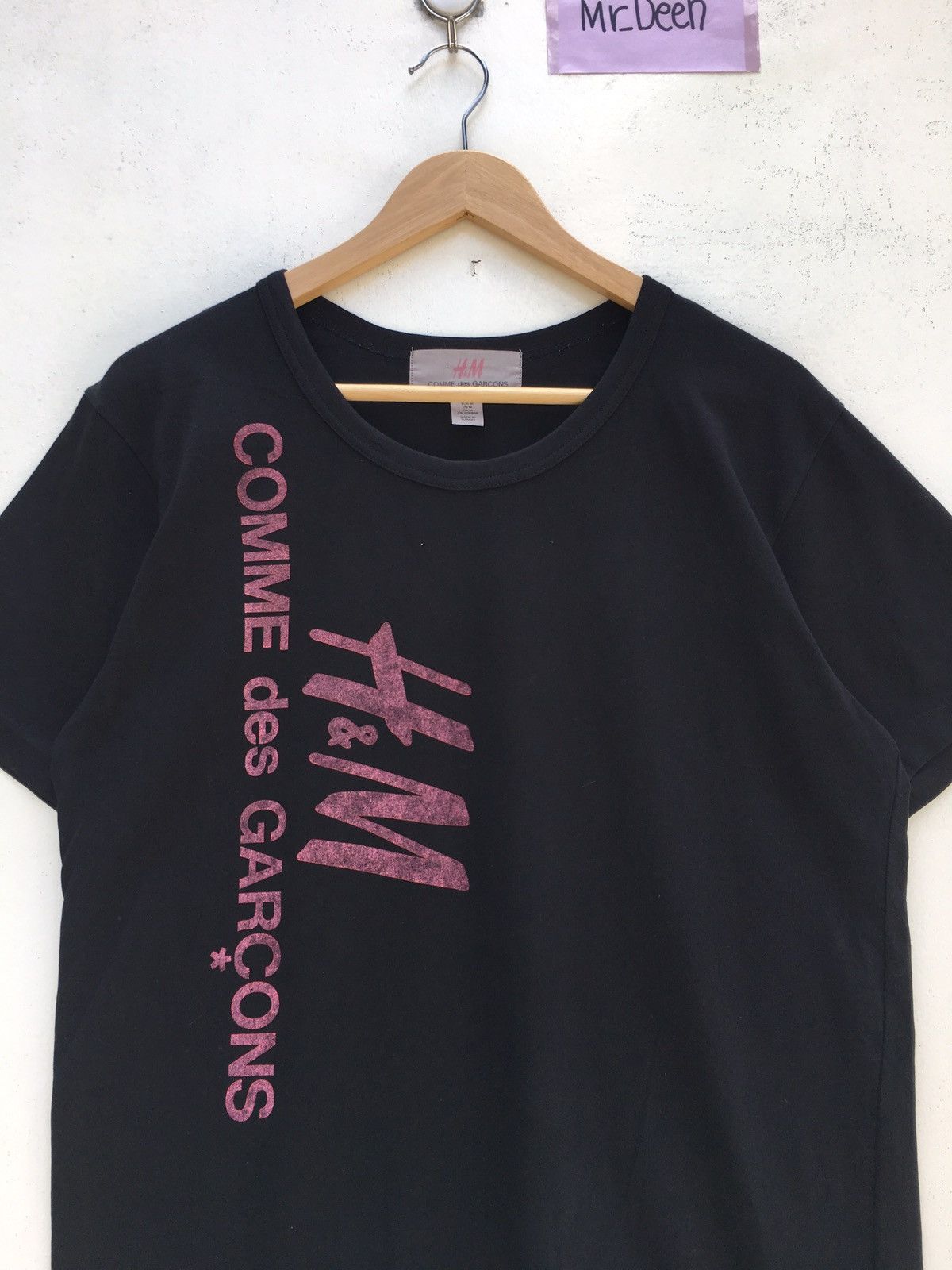 image of Ss08 Comme Des Garcons Cdg X H&m Spellout Tshirt in Black, Men's (Size Medium)