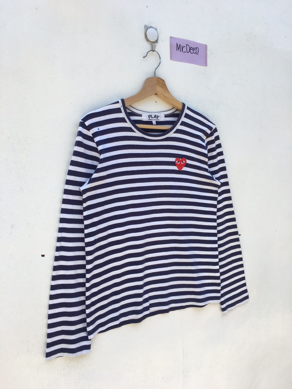 Comme des Garcons PLAY Rare CDG Play Striped Blue Longsleeve Size US M / EU 48-50 / 2 - 2 Thumbnail