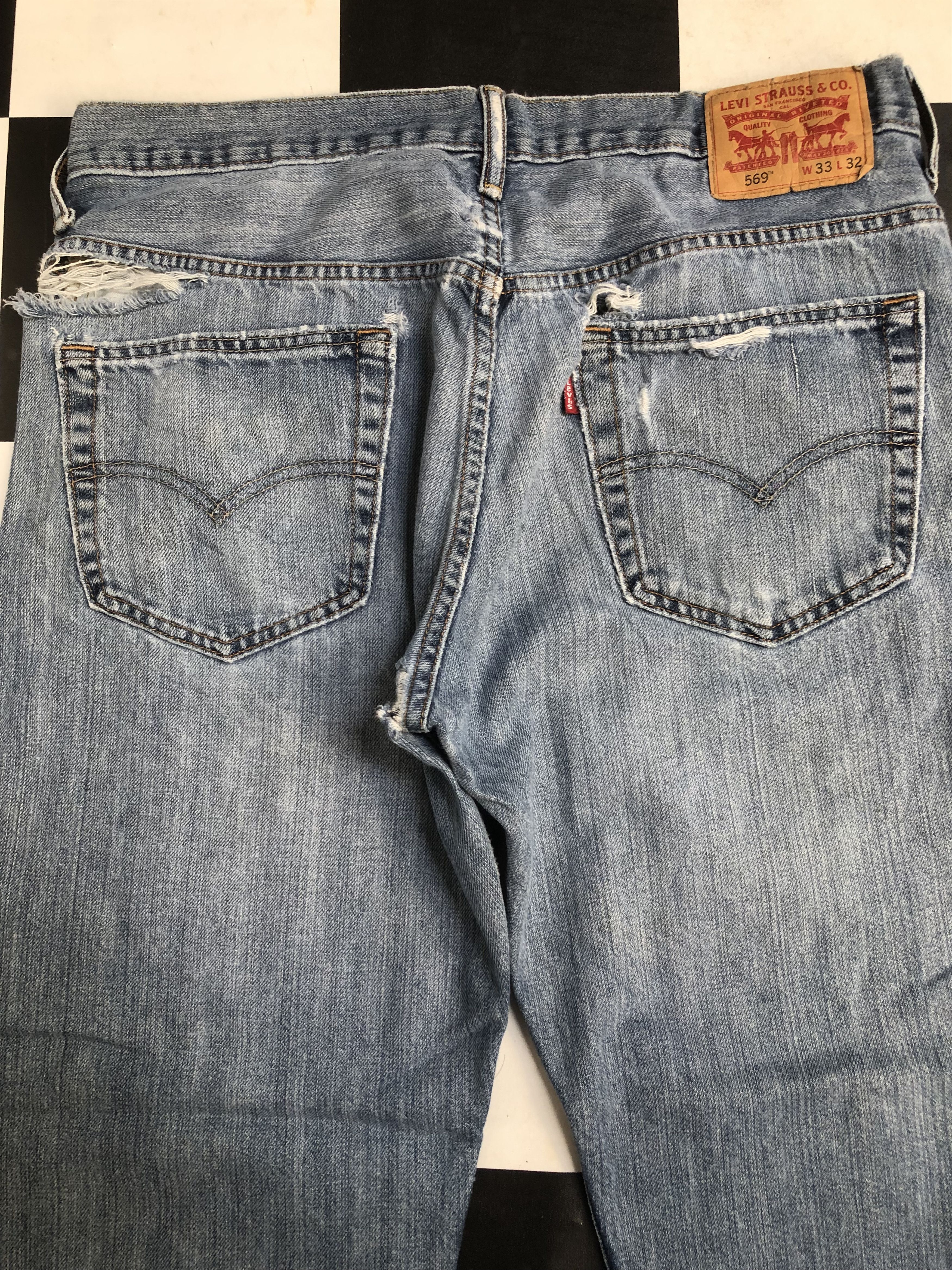 Levi's Vintage Levis 569 Distressed Jeans - L482 Size US 34 / EU 50 - 8 Thumbnail