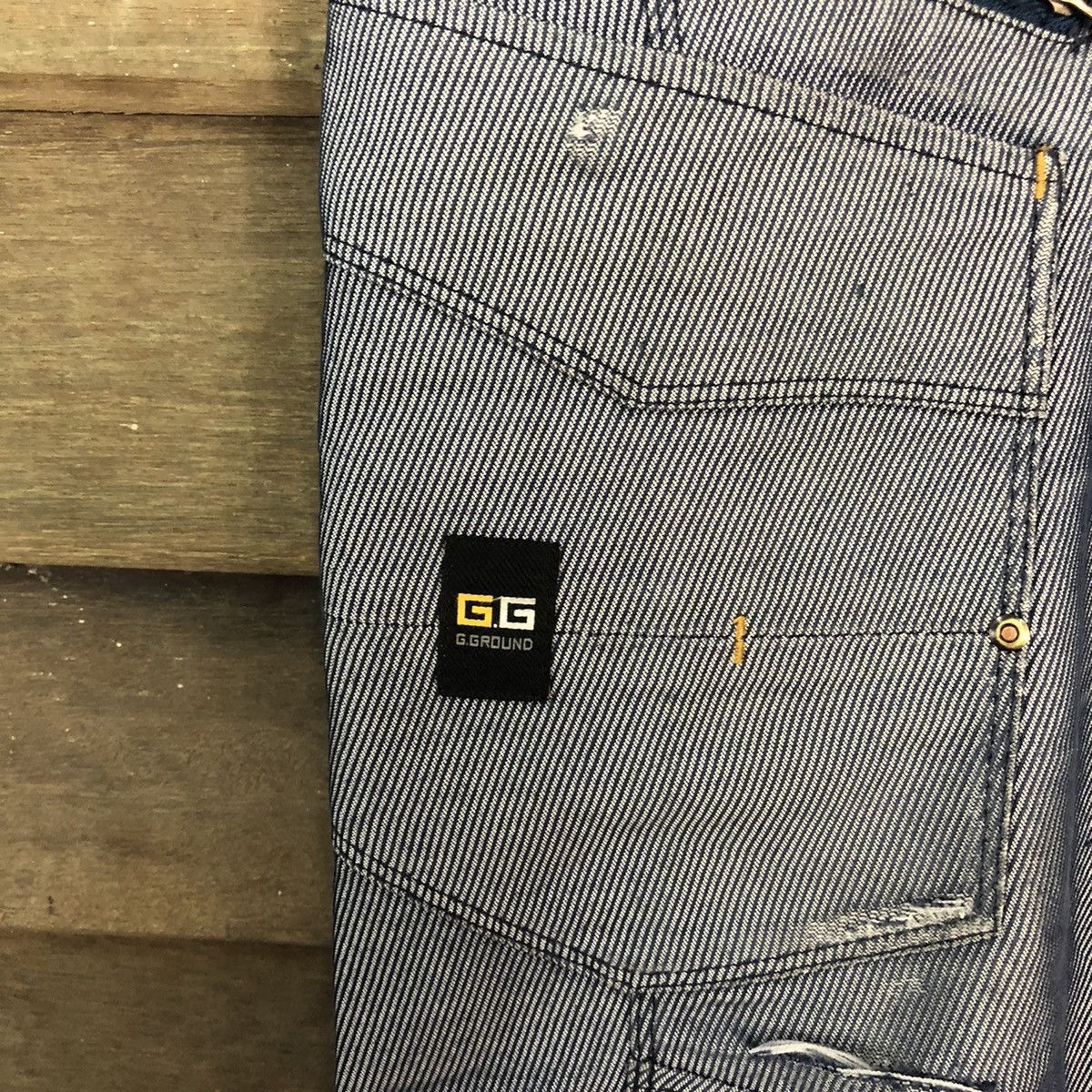 Japanese Brand G.Ground Stripe Blue Cargo Multipocket Pants #6773 Size US 30 / EU 46 - 8 Thumbnail