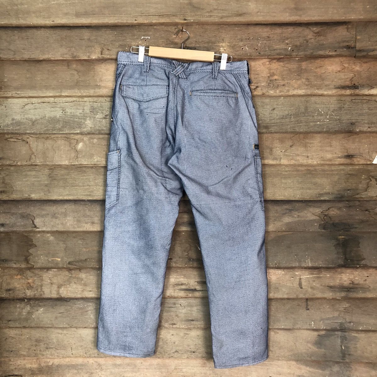 Japanese Brand G.Ground Stripe Blue Cargo Multipocket Pants #6773 Size US 30 / EU 46 - 9 Thumbnail