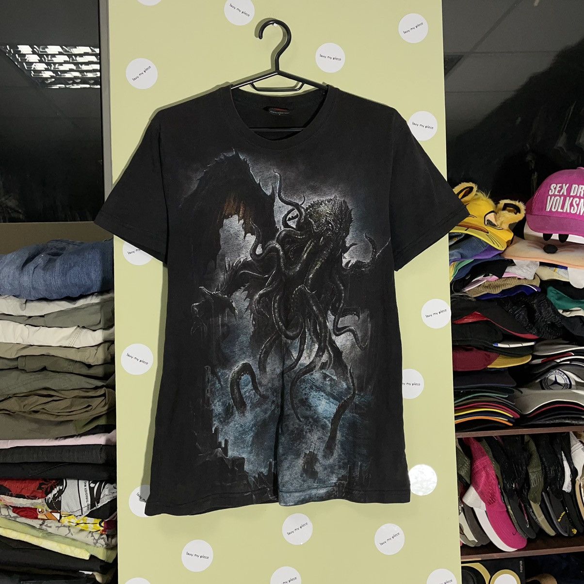 Vintage Vintage 90s Graphic Tee Dark Vamp Skull All Over Print S Size US S / EU 44-46 / 1 - 1 Thumbnail