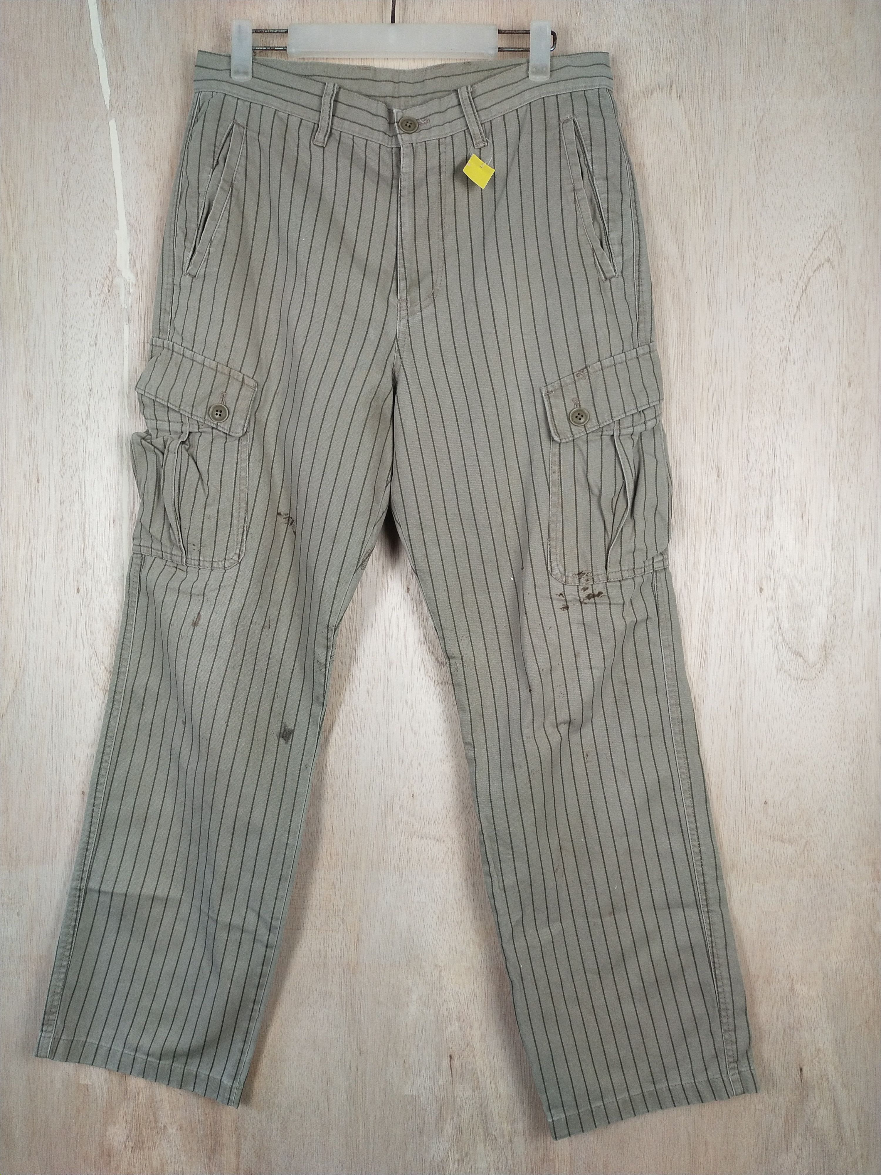 Japanese Brand × Takeo Kikuchi Takeo Kakuchi Green multi pocket Cargo Pants #3436 Size US 31 - 1 Thumbnail
