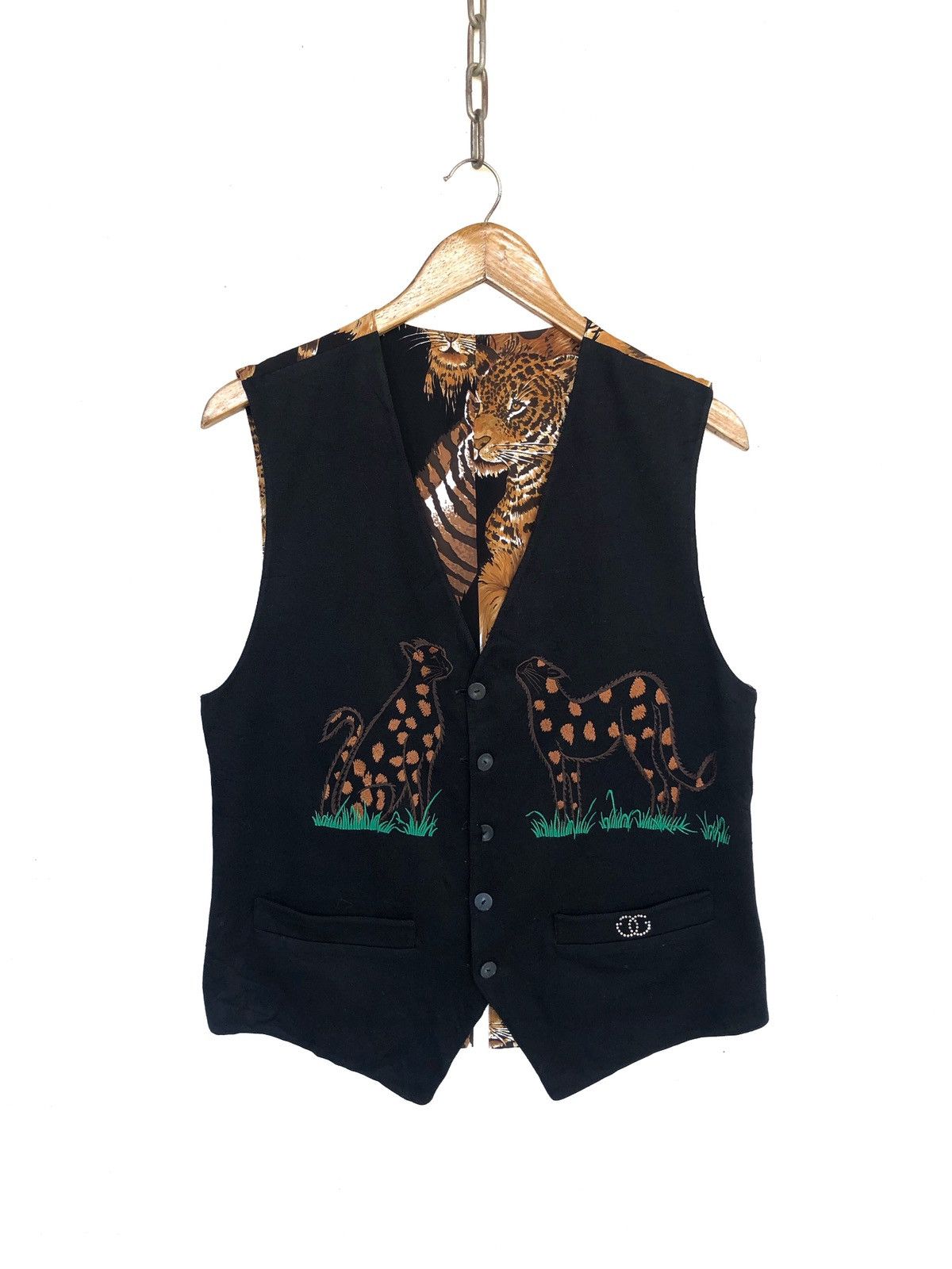 Japanese Brand Japan Made Tiger Cats Beautiful Overprinted Vest Size US S / EU 44-46 / 1 - 3 Thumbnail