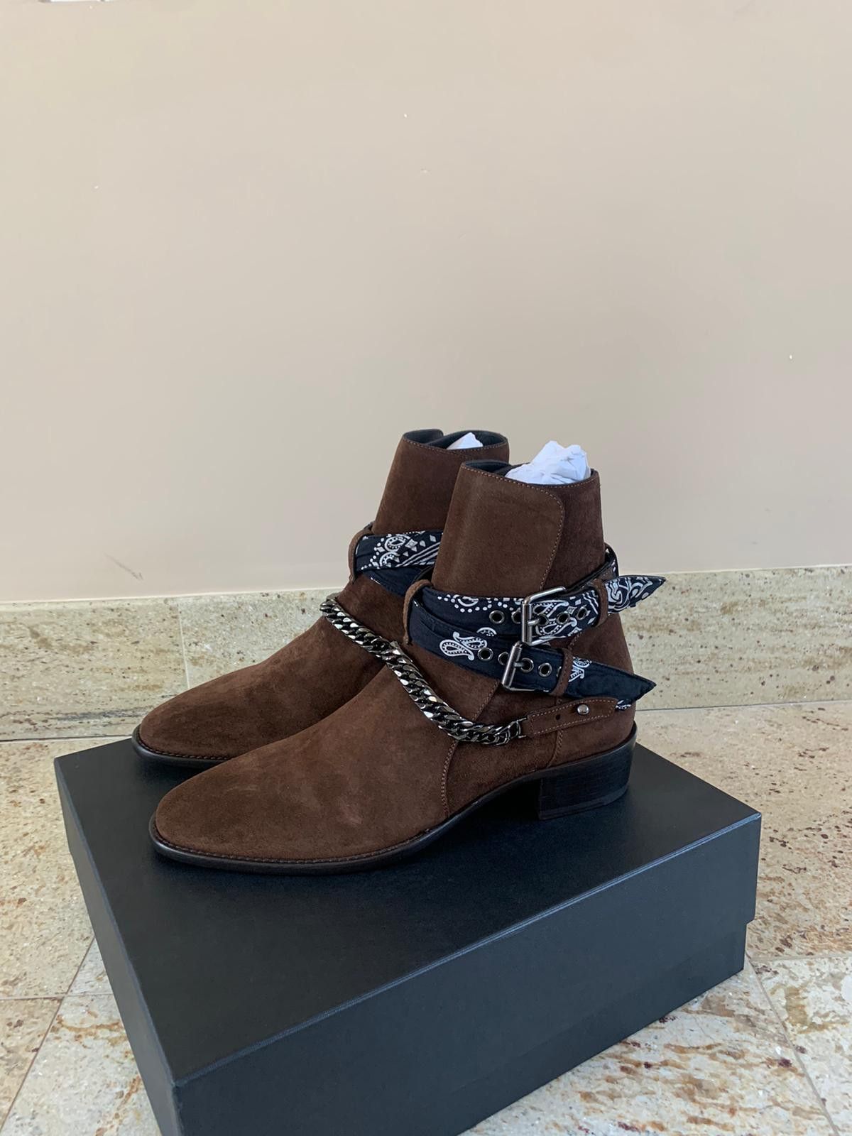Amiri Bandana Chain Boots in Chocolate Size US 7.5 / EU 40-41 - 11 Thumbnail