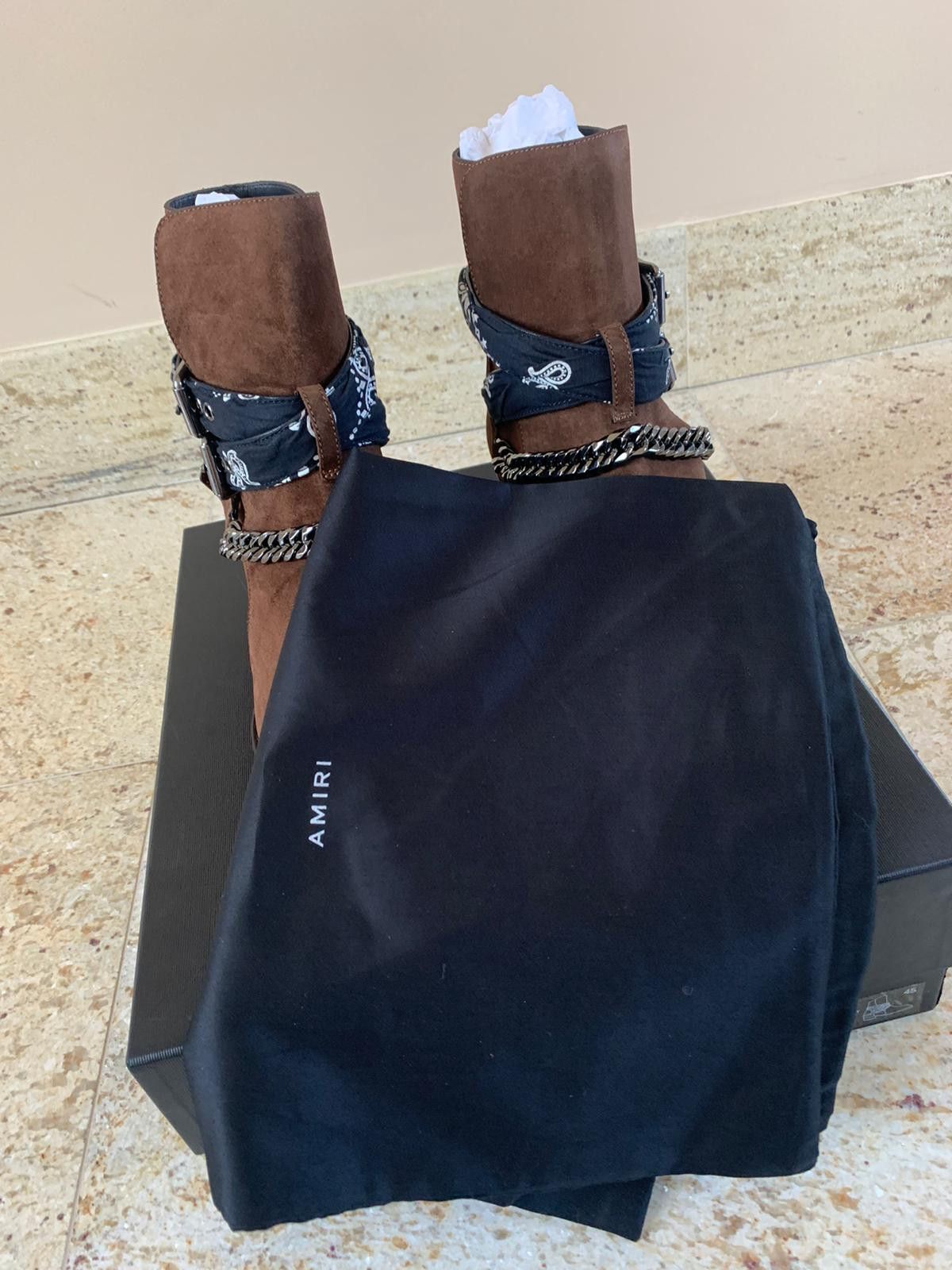 Amiri Bandana Chain Boots in Chocolate Size US 7.5 / EU 40-41 - 15 Thumbnail