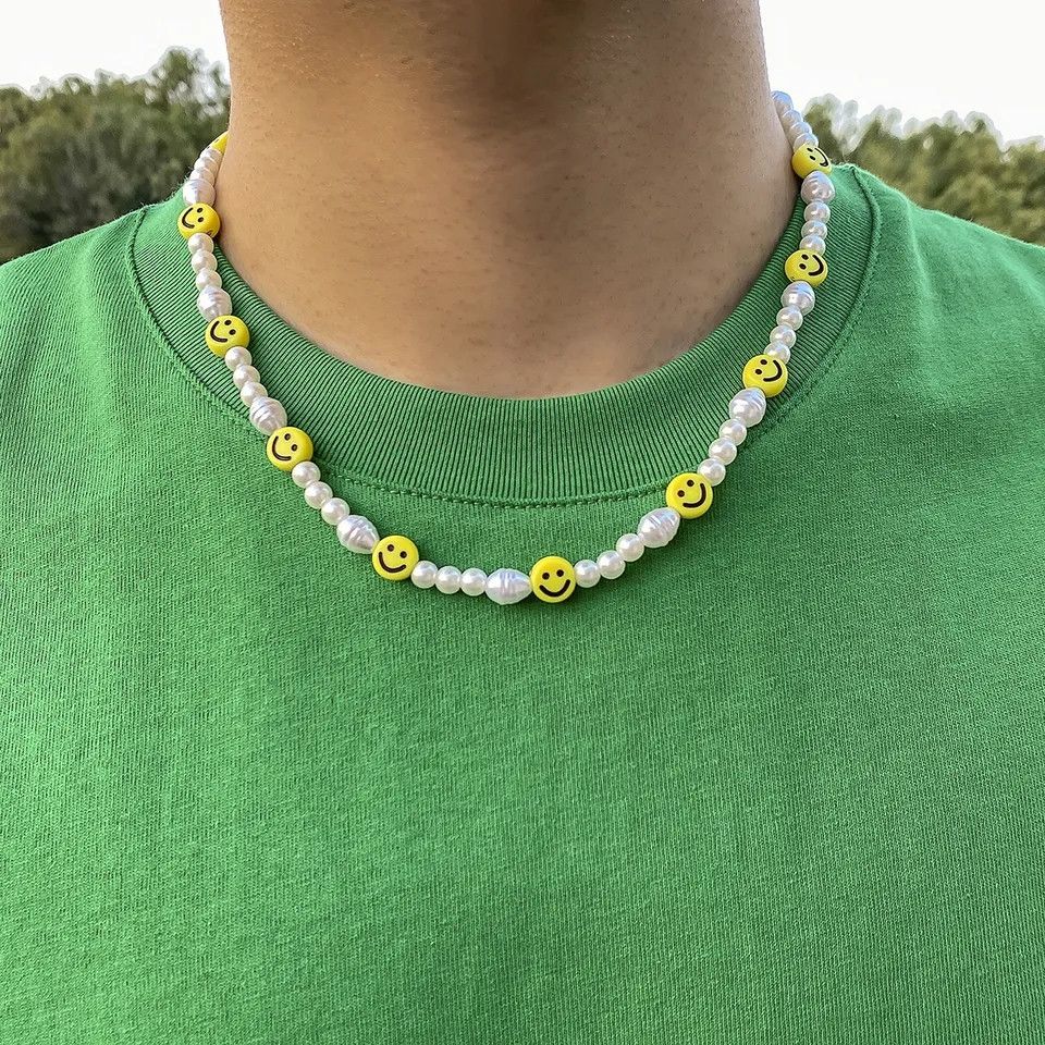 Jewelry Beaded smiley pearl collar Size ONE SIZE - 1 Thumbnail