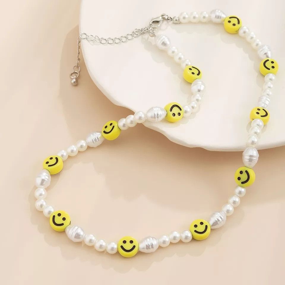 Jewelry Beaded smiley pearl collar Size ONE SIZE - 3 Thumbnail
