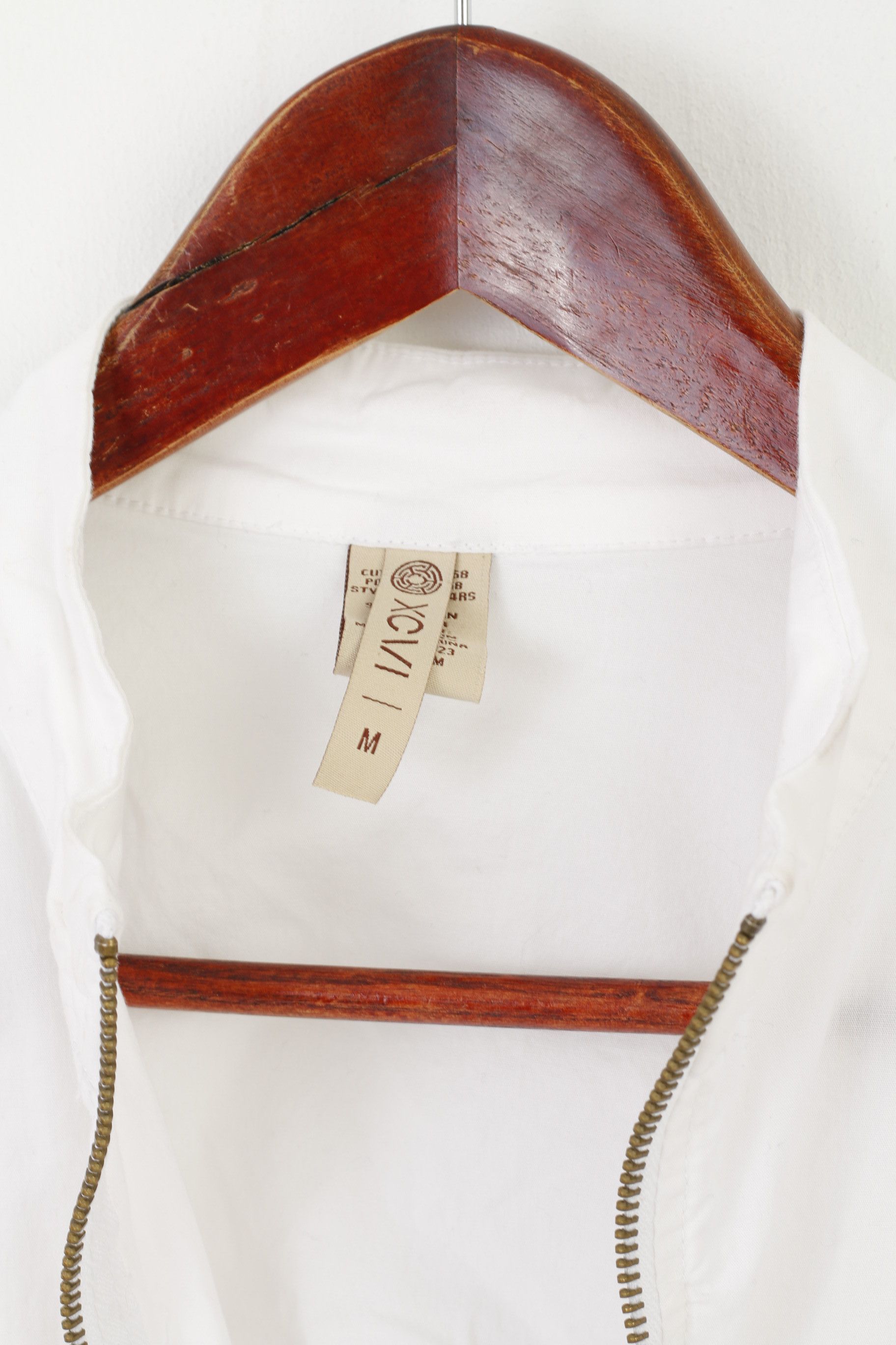 Vintage XCVI Women M Jacket White Cotton Lycra Fit 0238 Size M / US 6-8 / IT 42-44 - 3 Thumbnail