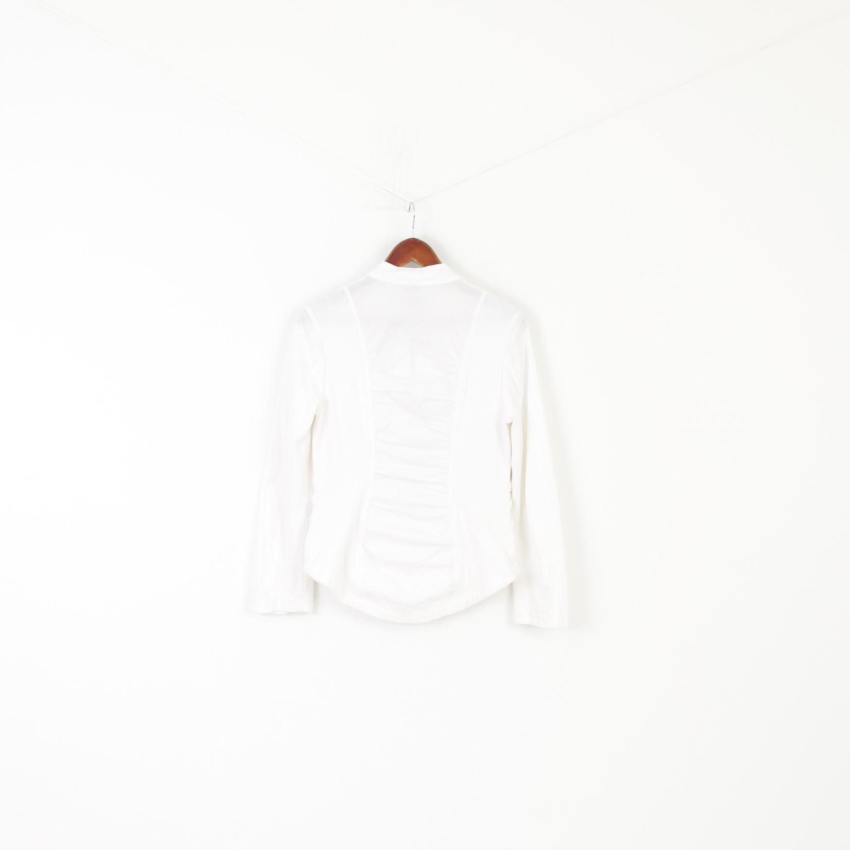 Vintage XCVI Women M Jacket White Cotton Lycra Fit 0238 Size M / US 6-8 / IT 42-44 - 5 Thumbnail