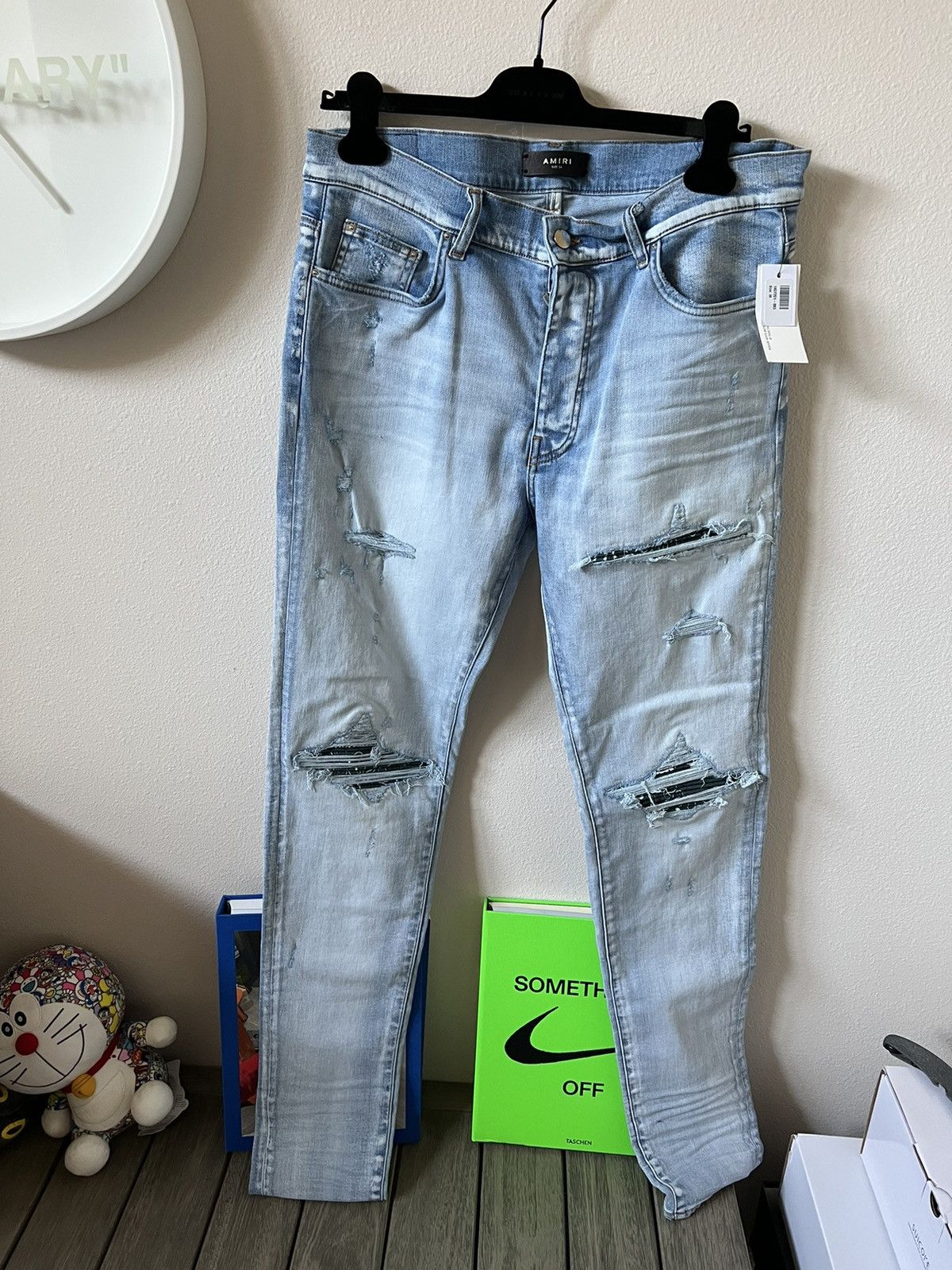 Amiri Amiri Light Indigo MX-1 Green Bandana Jeans Size US 36 / EU 52 - 1 Thumbnail