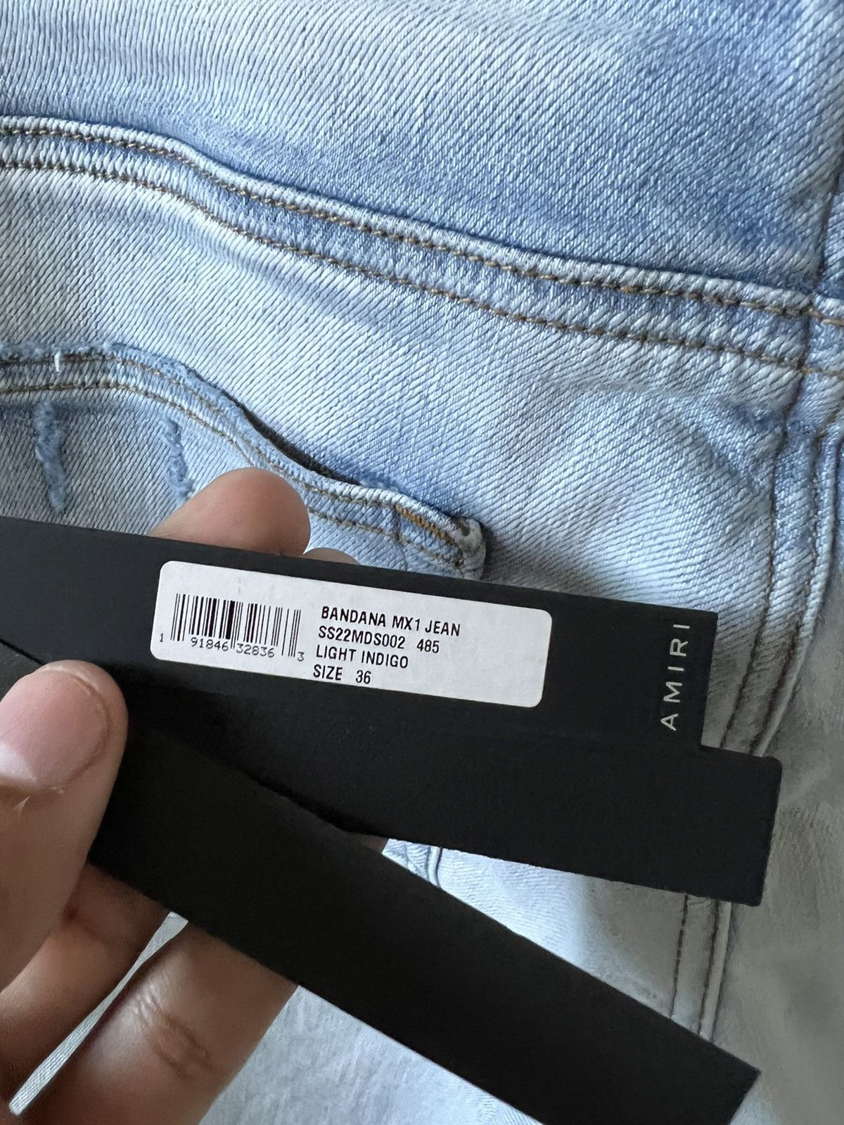 Amiri Amiri Light Indigo MX-1 Green Bandana Jeans Size US 36 / EU 52 - 9 Thumbnail