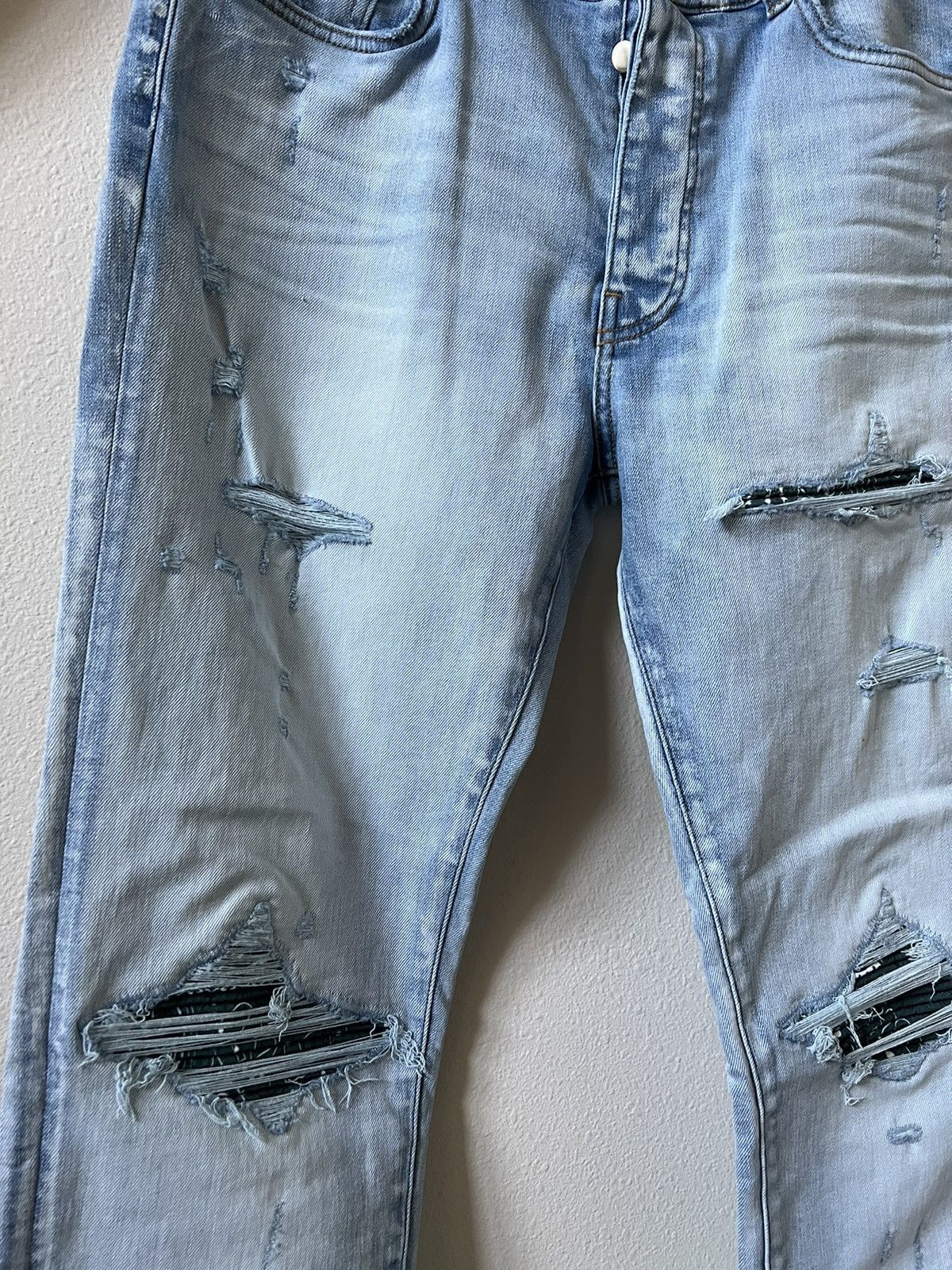 Amiri Amiri Light Indigo MX-1 Green Bandana Jeans Size US 36 / EU 52 - 5 Thumbnail