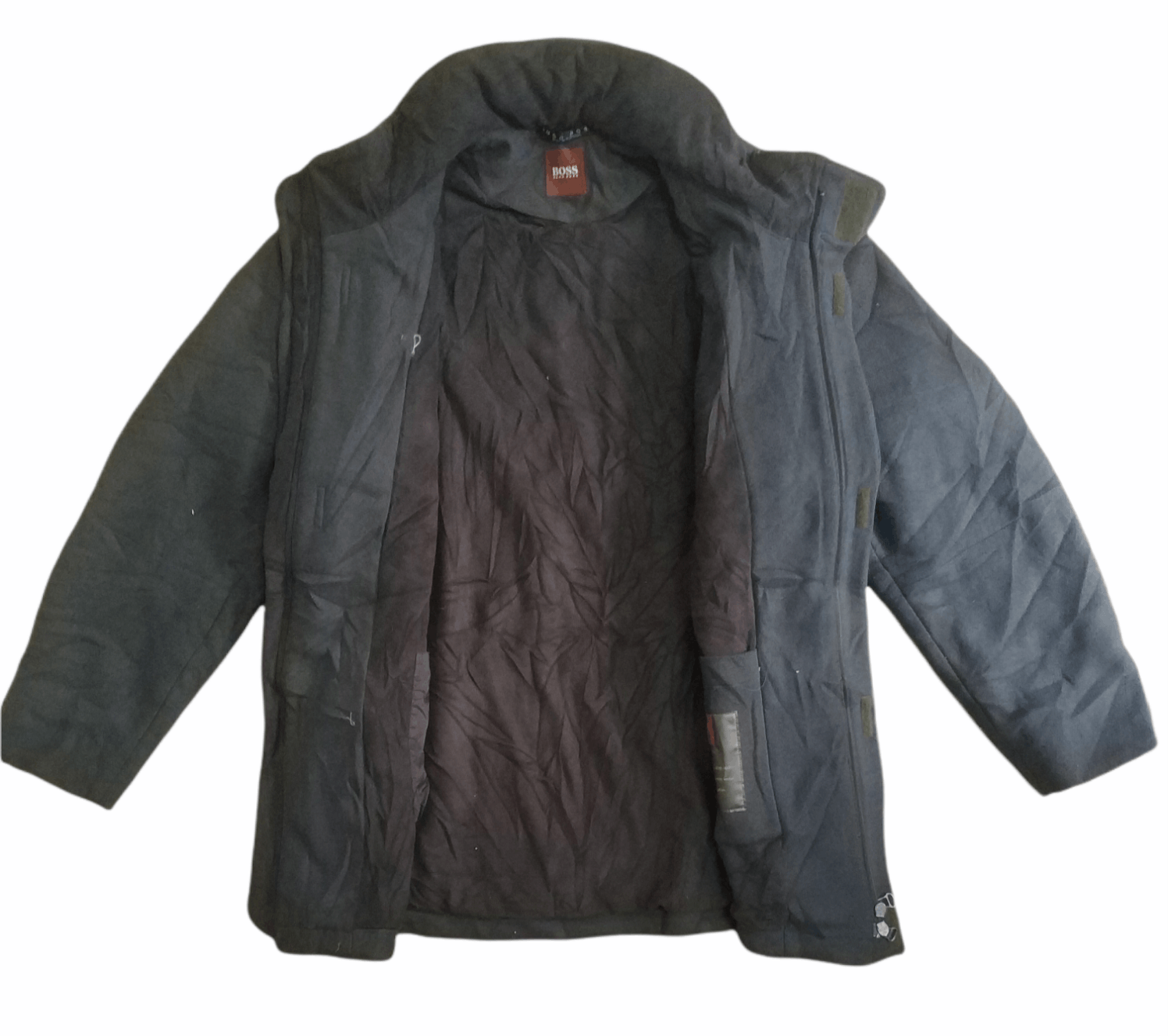 Pre-owned Avant Garde Vintage Techno Wool Hugo Boss Zipper Jacket In Green