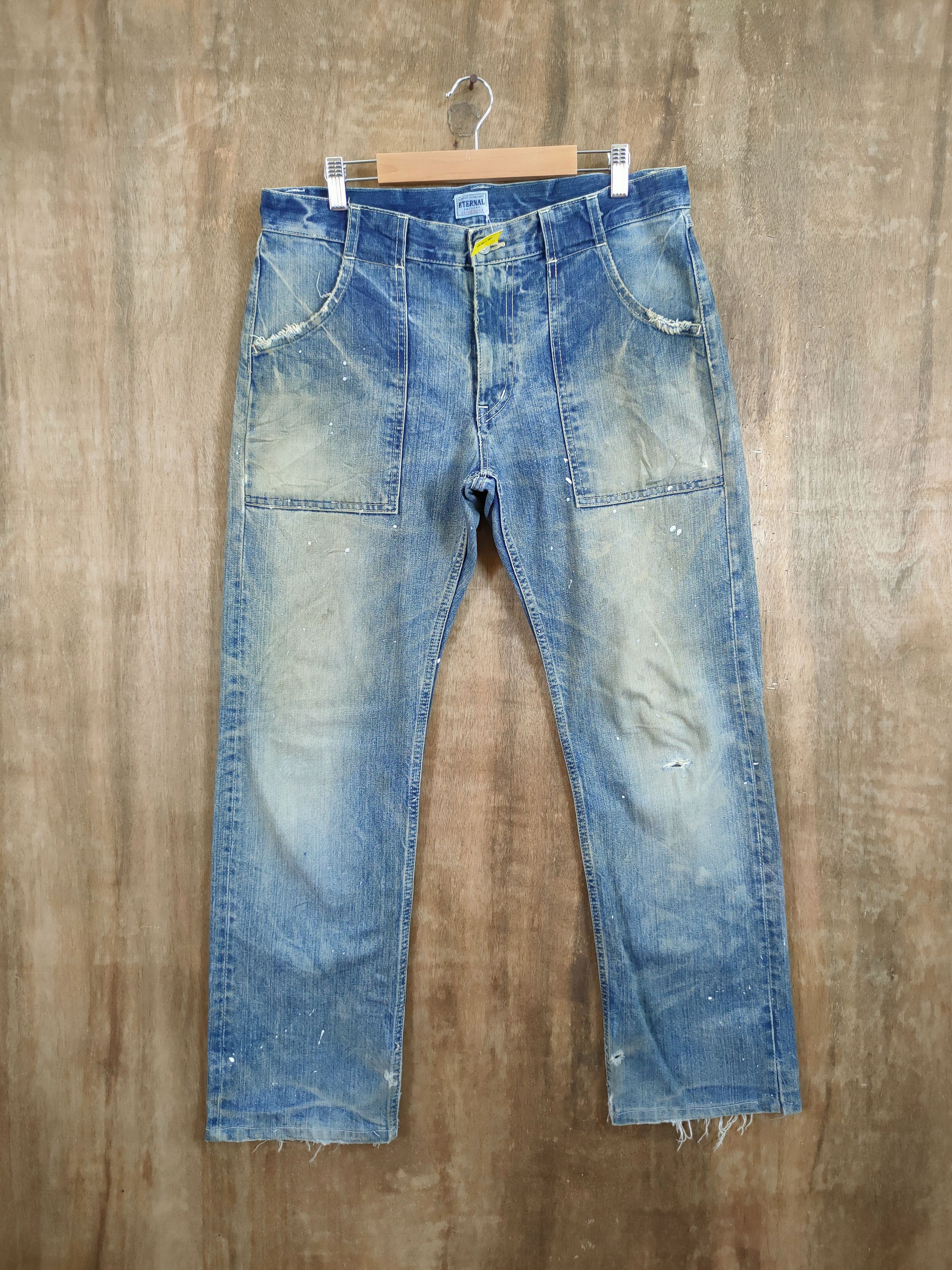 Eternal Eternal Vintage japan distressed denim jeans pants #46-964DL Size US 34 / EU 50 - 1 Thumbnail