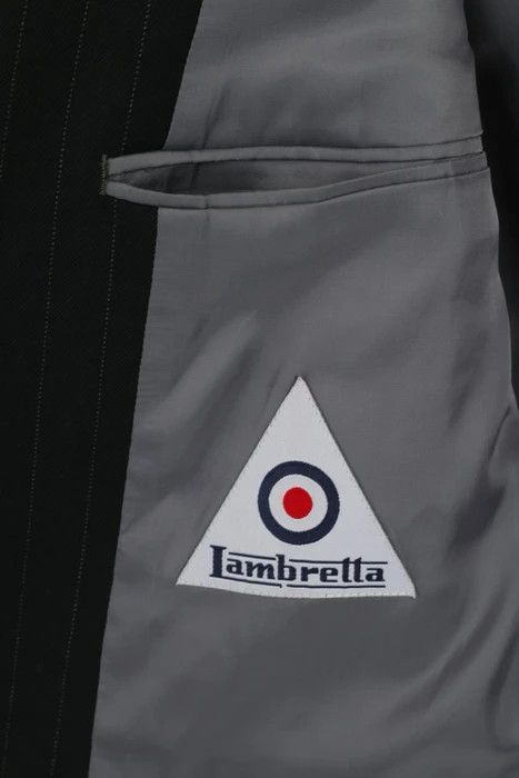 Vintage Lambretta Men 40 102 Blazer Black Wool Striped 5712 Size 40R - 5 Thumbnail