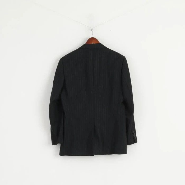 Vintage Lambretta Men 40 102 Blazer Black Wool Striped 5712 Size 40R - 7 Thumbnail