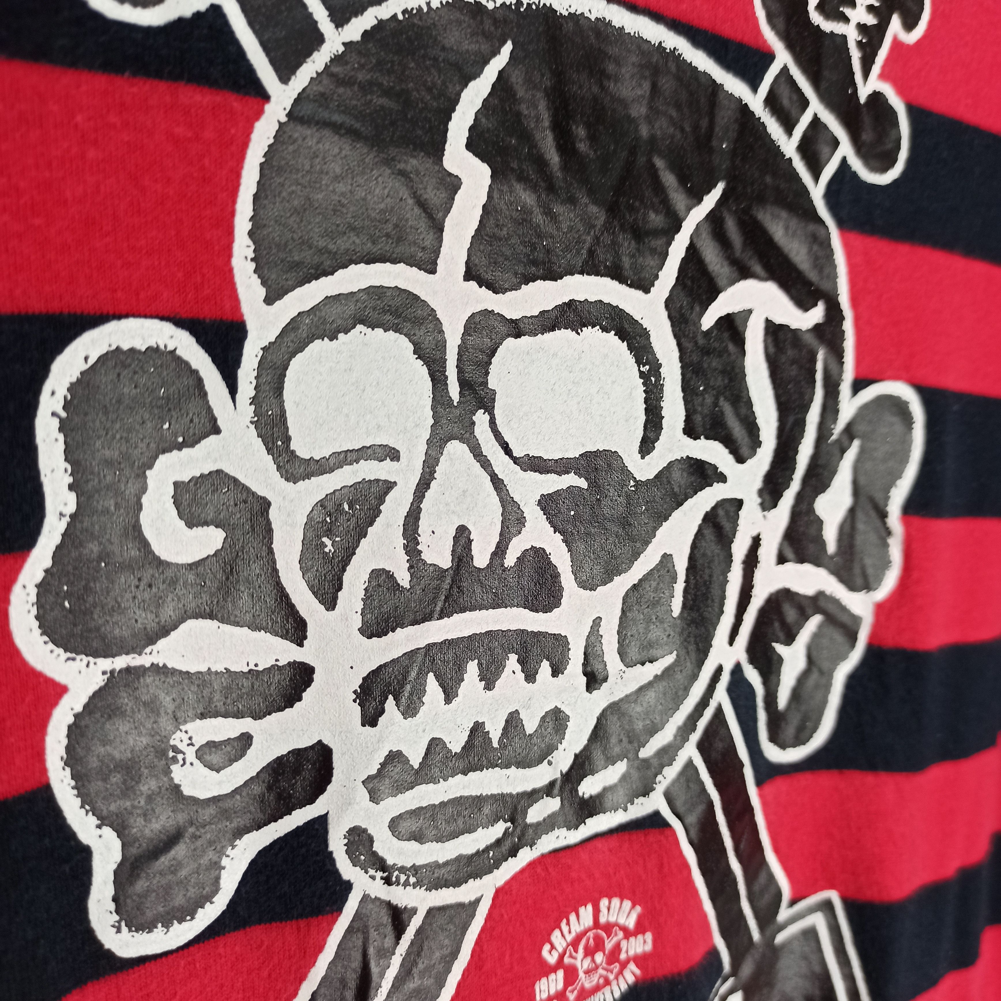 Japanese Brand Vintage🔥 Cream Soda Stripes Big Skulls Logo Made in Japan Size US M / EU 48-50 / 2 - 3 Thumbnail