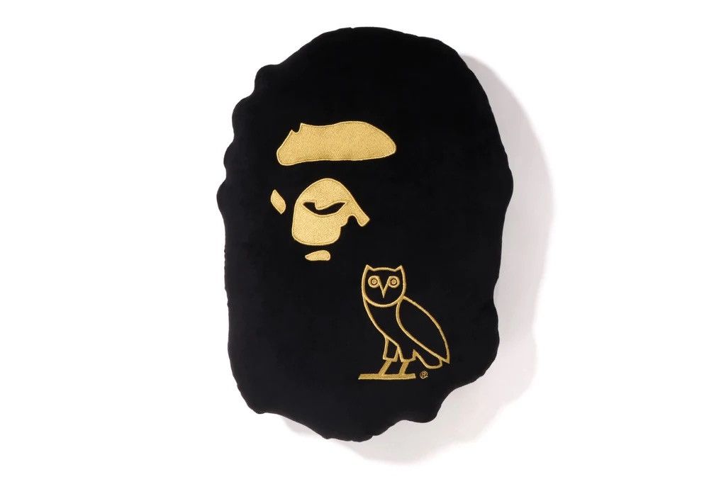 image of Bape X Ovo Cushion Pillow in Black, Men's