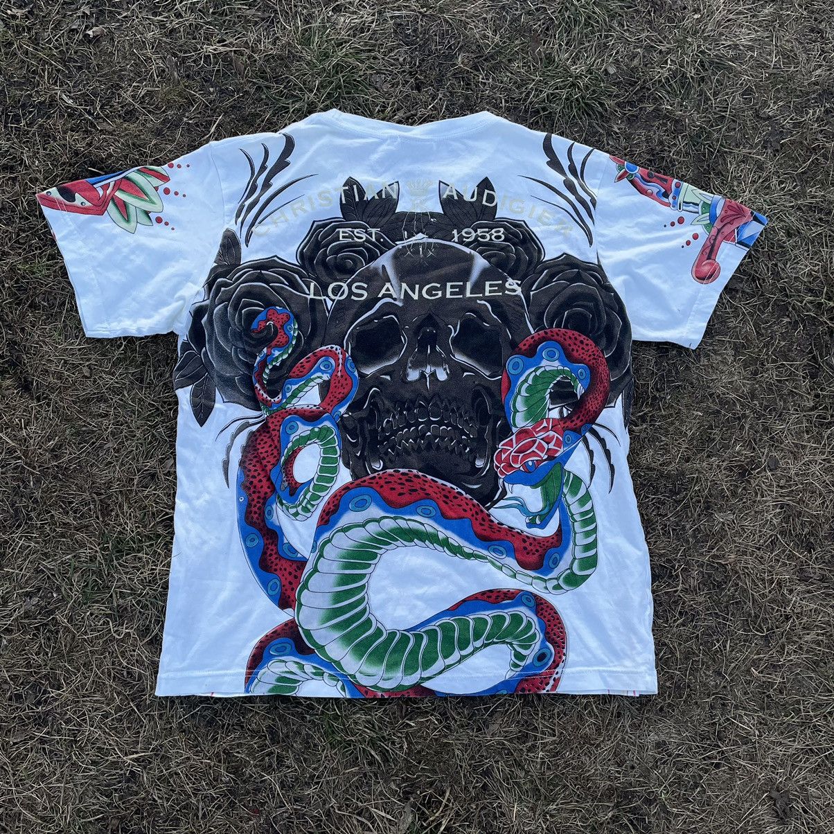 Vintage Vintage Y2K Graphic Tee Skulls Horror Dark Aesthetic Grunge Size US L / EU 52-54 / 3 - 6 Thumbnail