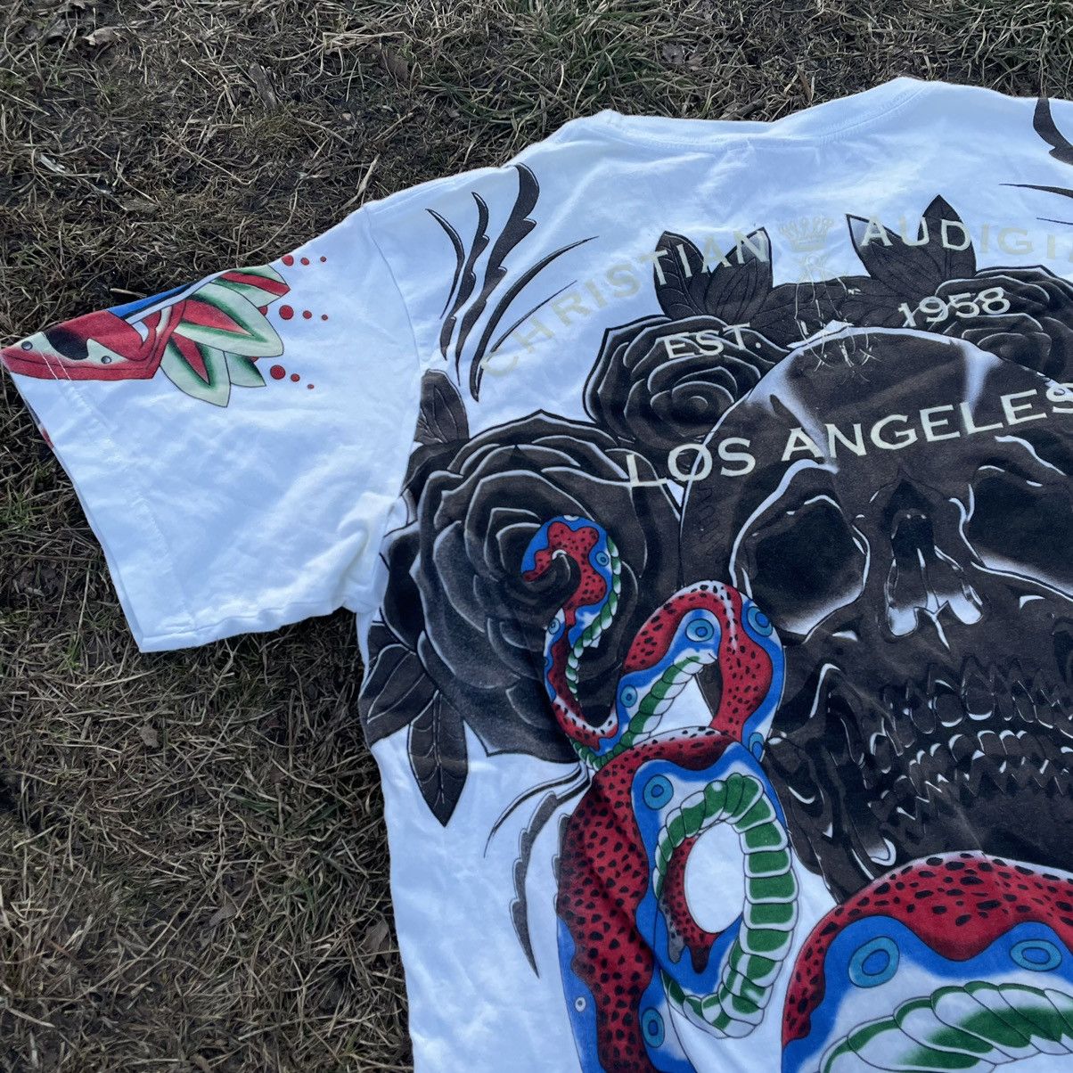Vintage Vintage Y2K Graphic Tee Skulls Horror Dark Aesthetic Grunge Size US L / EU 52-54 / 3 - 7 Thumbnail