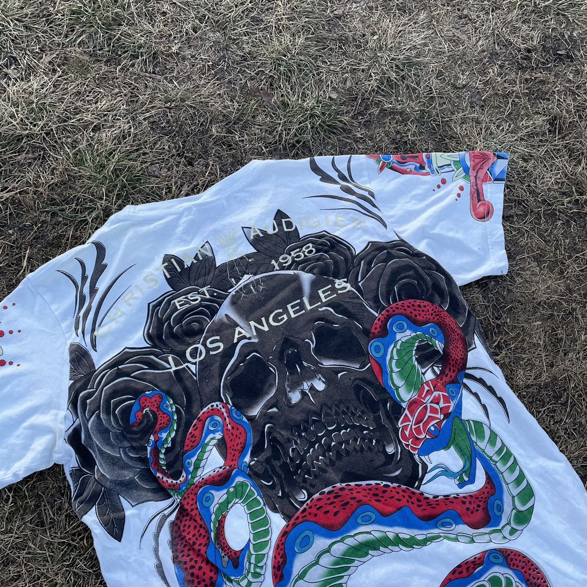 Vintage Vintage Y2K Graphic Tee Skulls Horror Dark Aesthetic Grunge Size US L / EU 52-54 / 3 - 9 Thumbnail