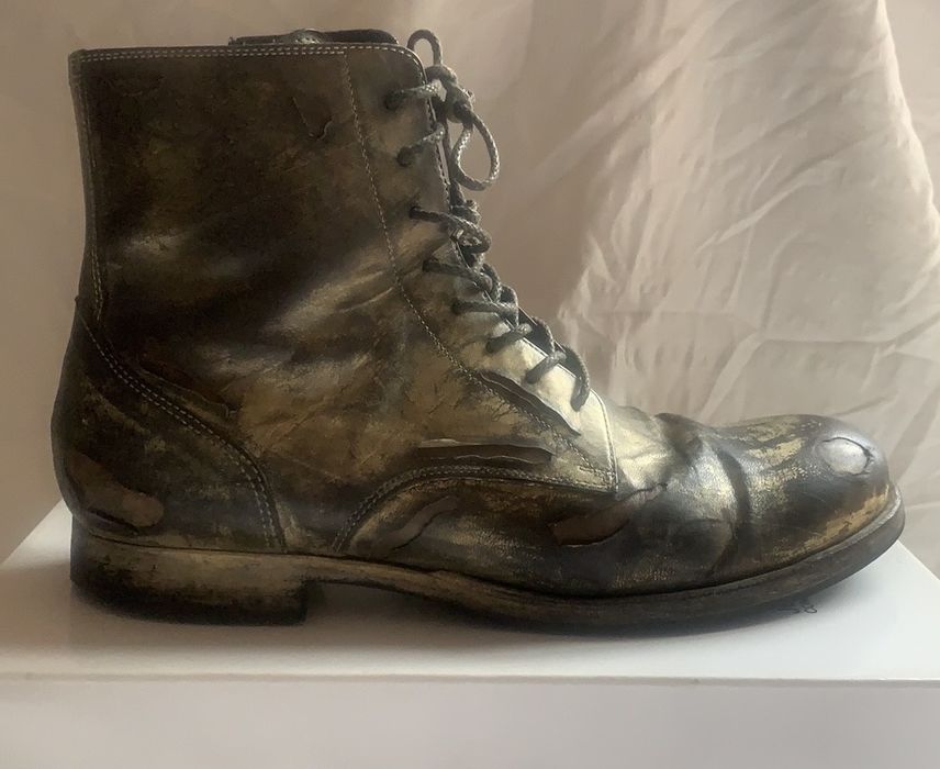 Miharayasuhiro mihara Yasuhiro distressed deconstructed zipper boots ...