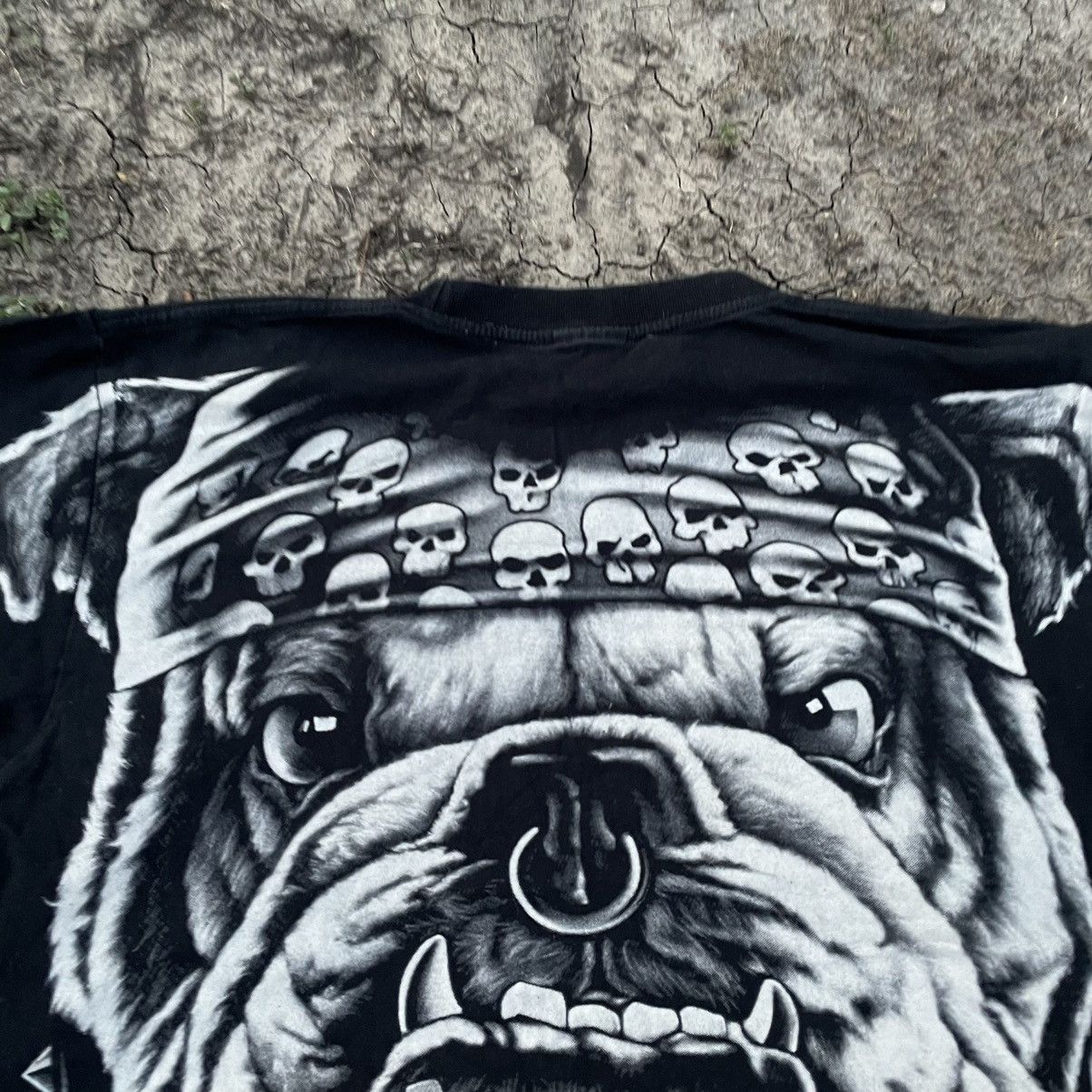 Vintage Vintage Y2K Graphic Tee Bulldog Skull Horror Punk Boxy L Size US L / EU 52-54 / 3 - 6 Thumbnail