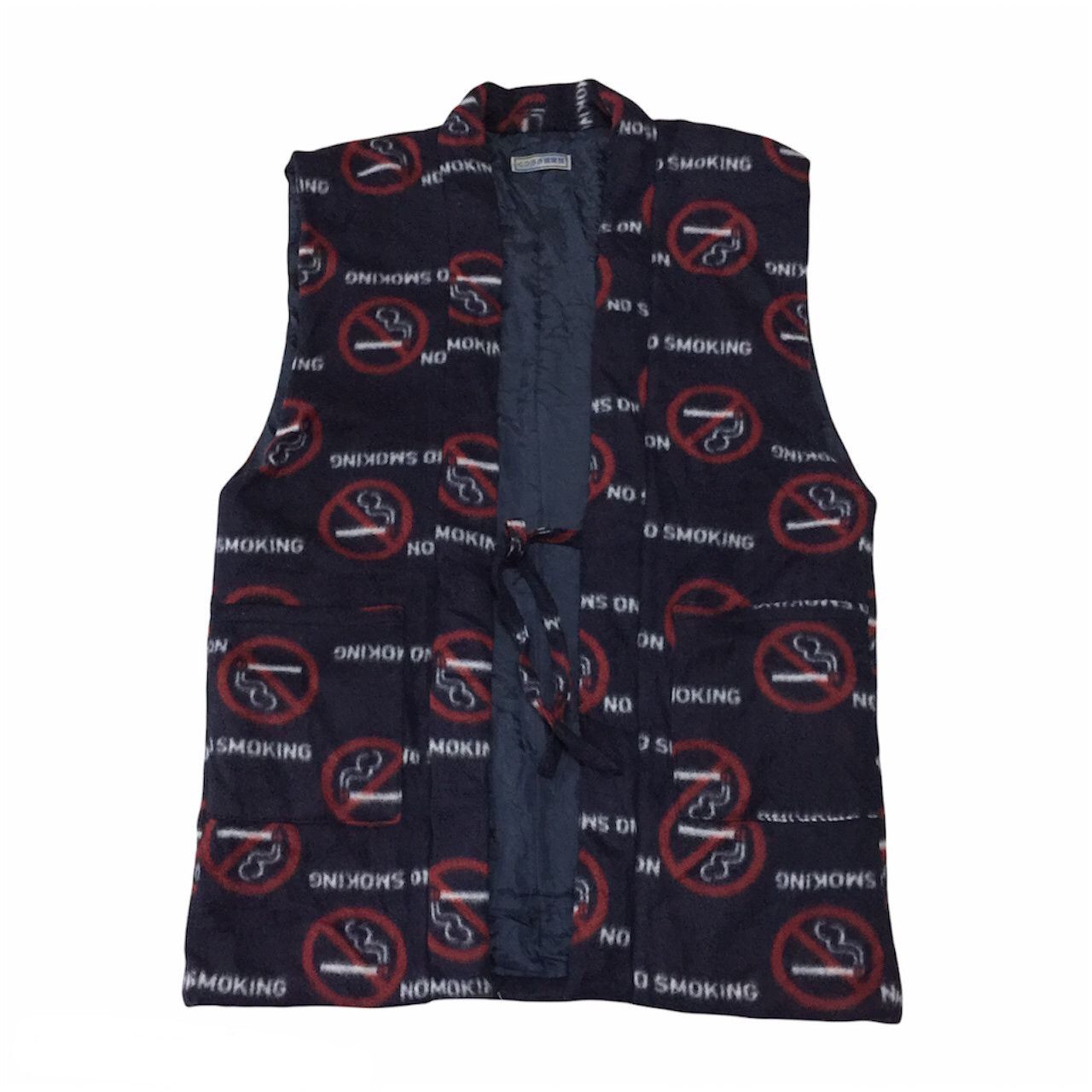 Japanese Brand Vest Kimono Style No Smoking Printed Size US M / EU 48-50 / 2 - 1 Thumbnail