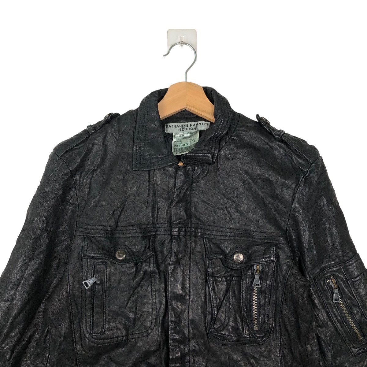 Katharine Hamnett London VINTAGE SOFT GENUINE LEATHER JACKET BONDAGE KATHARINEHAMNETT Size US L / EU 52-54 / 3 - 2 Thumbnail