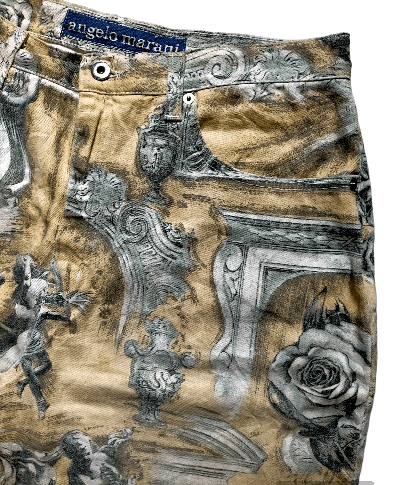 Vintage Rare🔥Angelo Marani Full Print denim pants Size US 34 / EU 50 - 3 Thumbnail